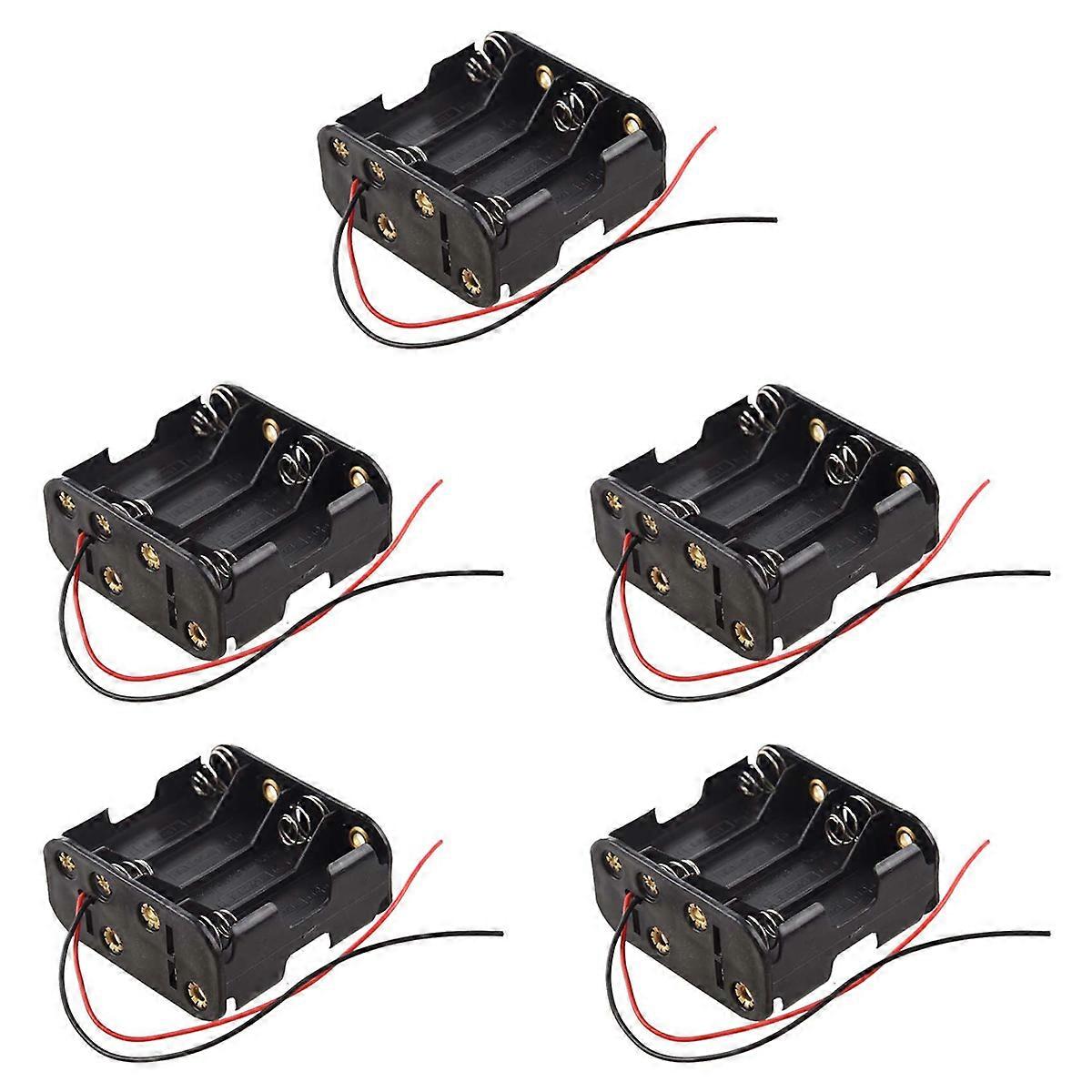8pcs Aa Cells Battery (12v) Clip Holder Box Case Black
