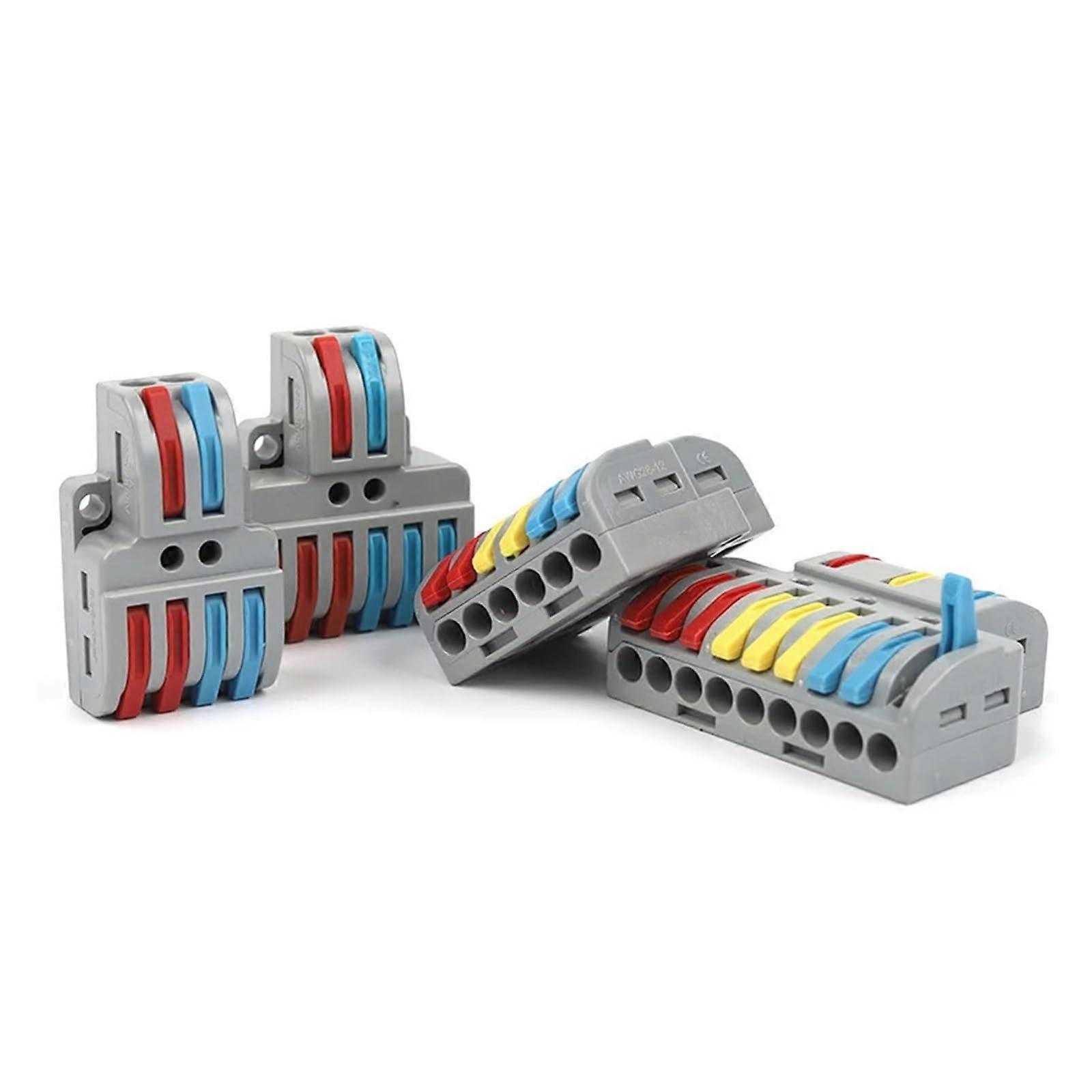 Quick Wiring Wire Connectors NC-933 Spring Splicing Cable Terminal Block Push-In Compact Conductor Pack of 5