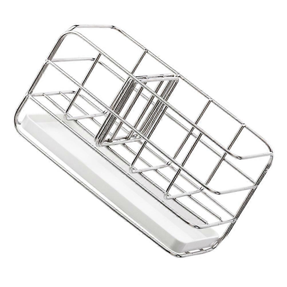 Kitchen Sponge Holder Stainless Steel Water Drainage Rectangular 1Pcs