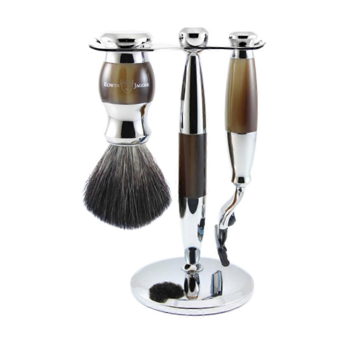 Rasierset 3 Schwarze Und Chrome - Edwin Jagger