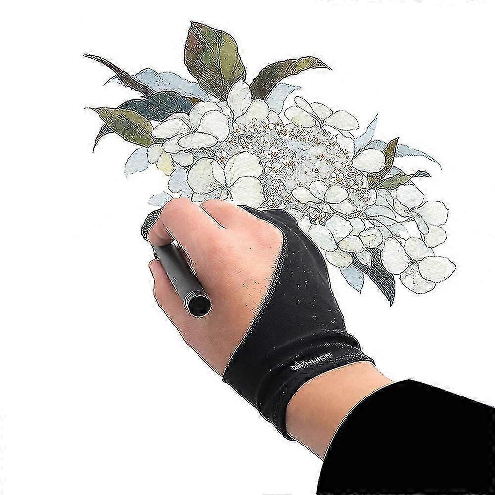 Lightweight Sweatproof Artist Glove Suitable for Graphics Tablets and Graphic Monitors, Two-finger Free Size Drawing Glove, Perfect for Crea
