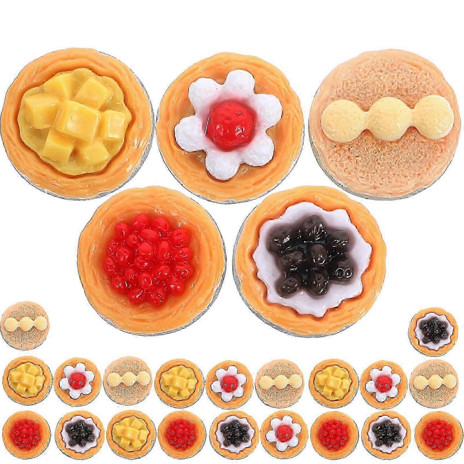 20 pcs Fake Egg Tart Models Realistic Food Display Props