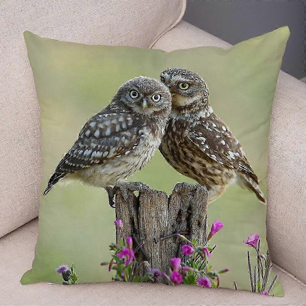 Adorável fronha temática de animais para decoração de sofá e casa, ideal para quartos de crianças, com uma capa de almofada de design de coruja selvagem