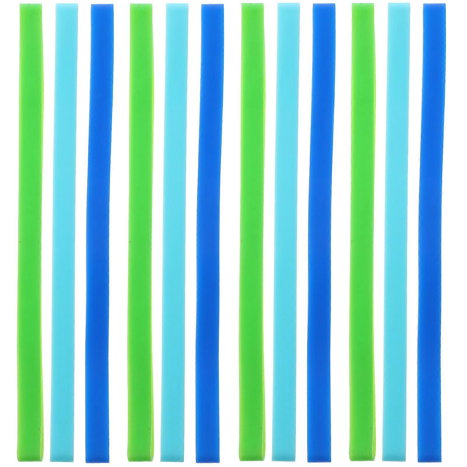 Silicone Rubber Bands Flexible Binding Bands For Lunch Boxes Books Notebooks Cards Bags 20cm Long Securing 12Pcs