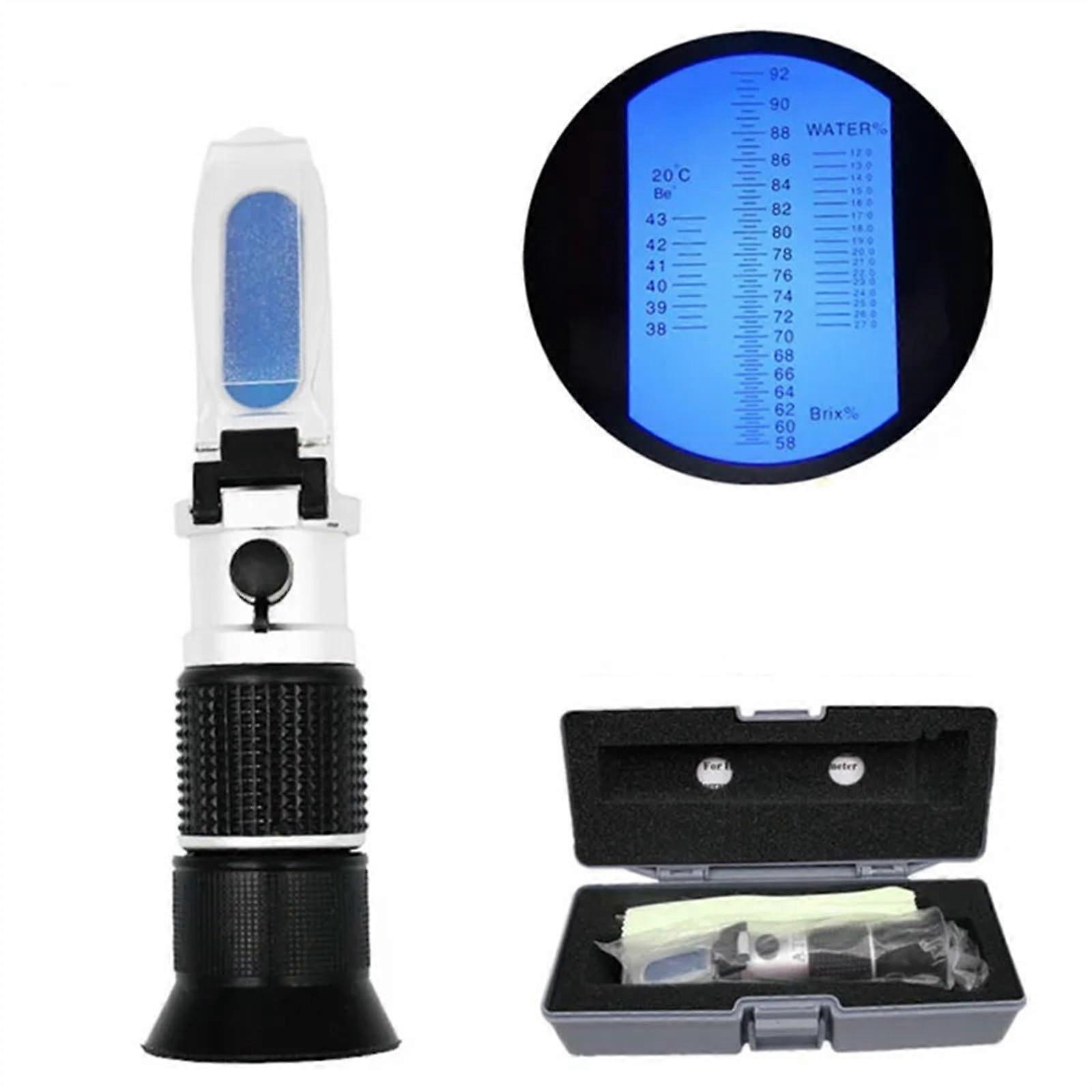 Honey Hand Refractometer 58-92% Brix ATC Beekeeping Sugar Content Candy Concentration Meter
