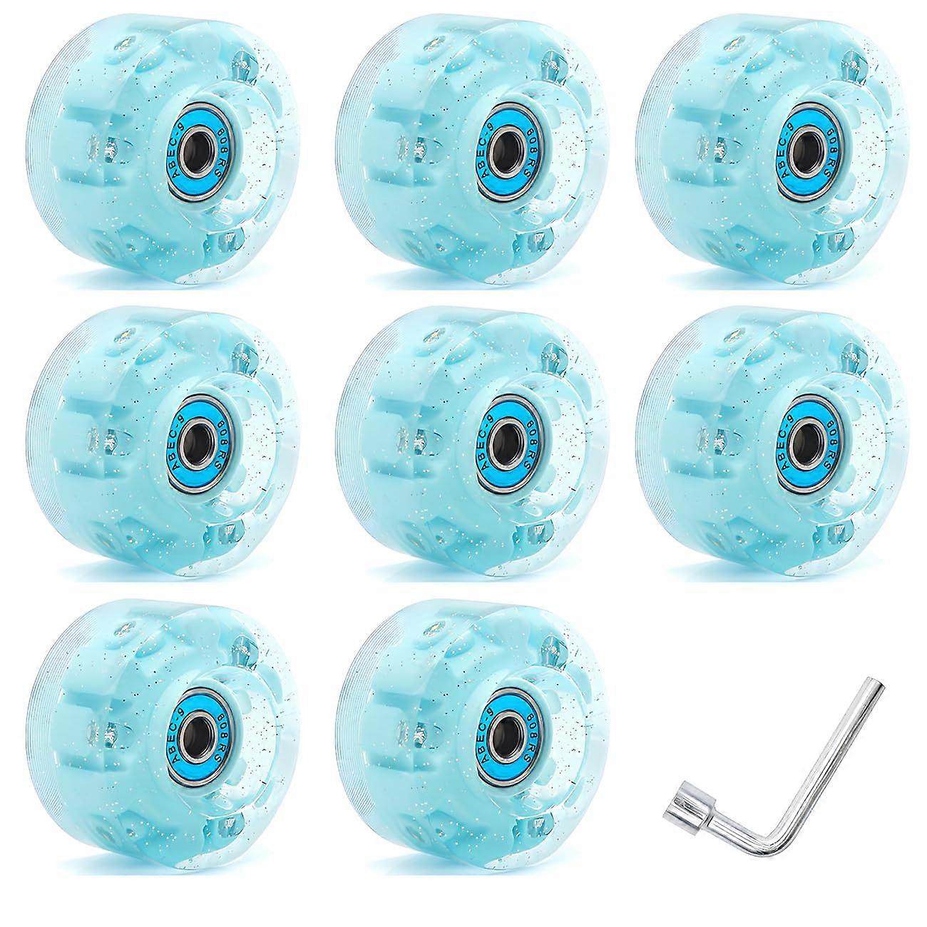 Roller Skate Wheels 58mm x 32mm with LED Lights for Quad Skating and Skateboarding Replacement Wheels