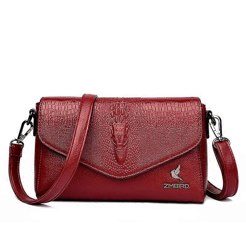Small square bag, practical storage, crocodile-patterned PU material