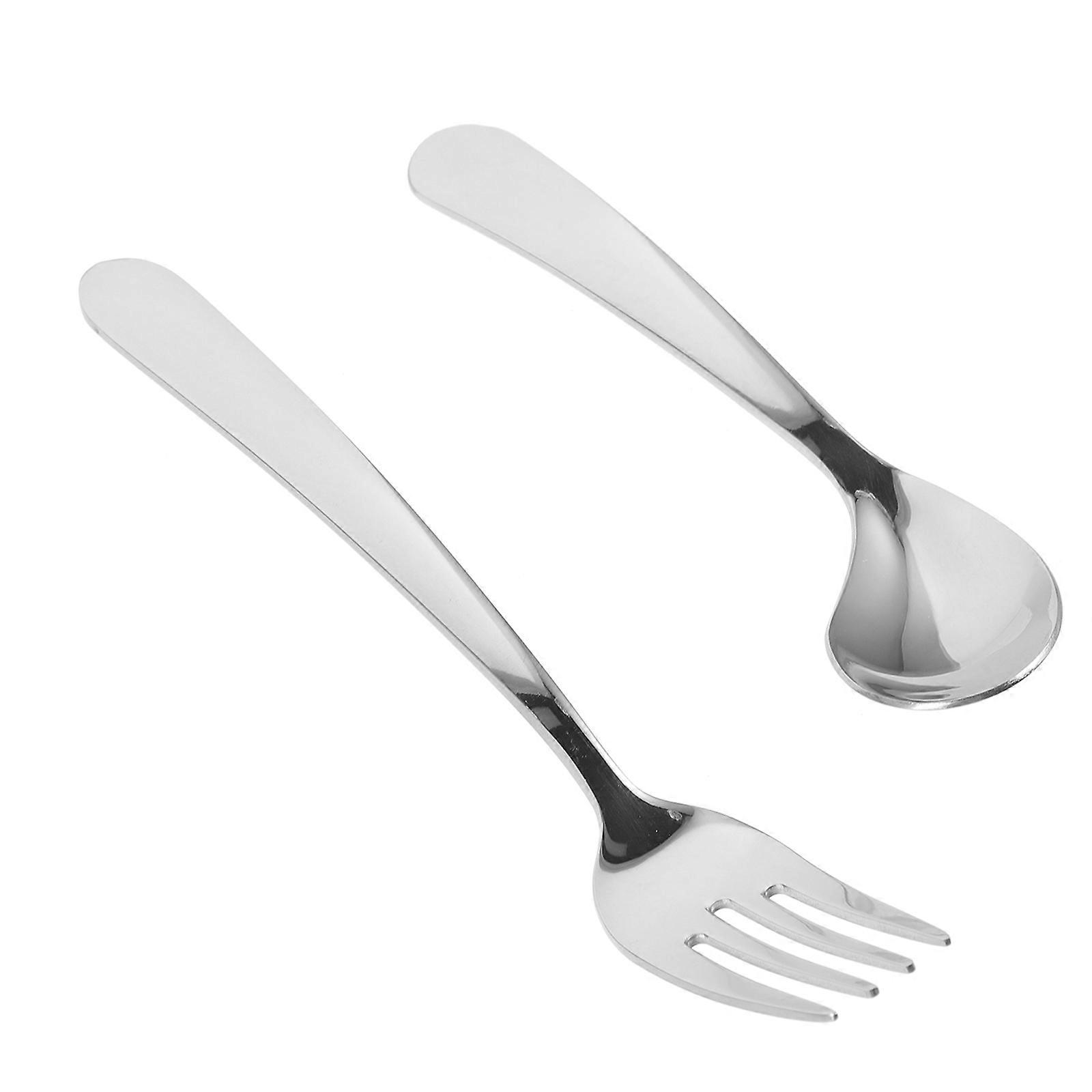 Angled Spoon and Fork Set for Elderly   Adaptive Ergonomic Tableware for Self Feeding Patients with Comfortable Elbow Handles and Smooth Surface
