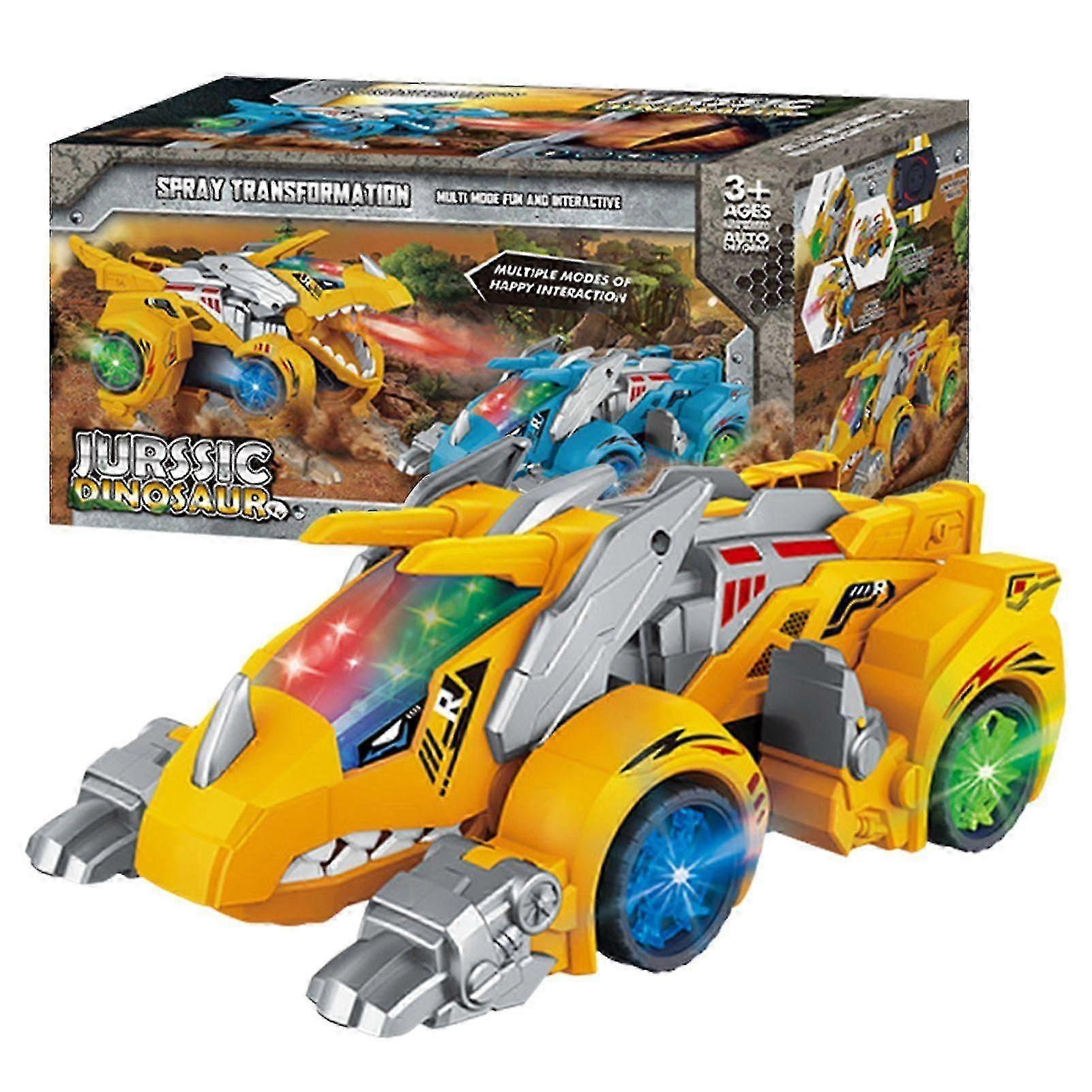 2 In 1 Transforming Dinosaur Toy Car with LED Light and Music for Kids