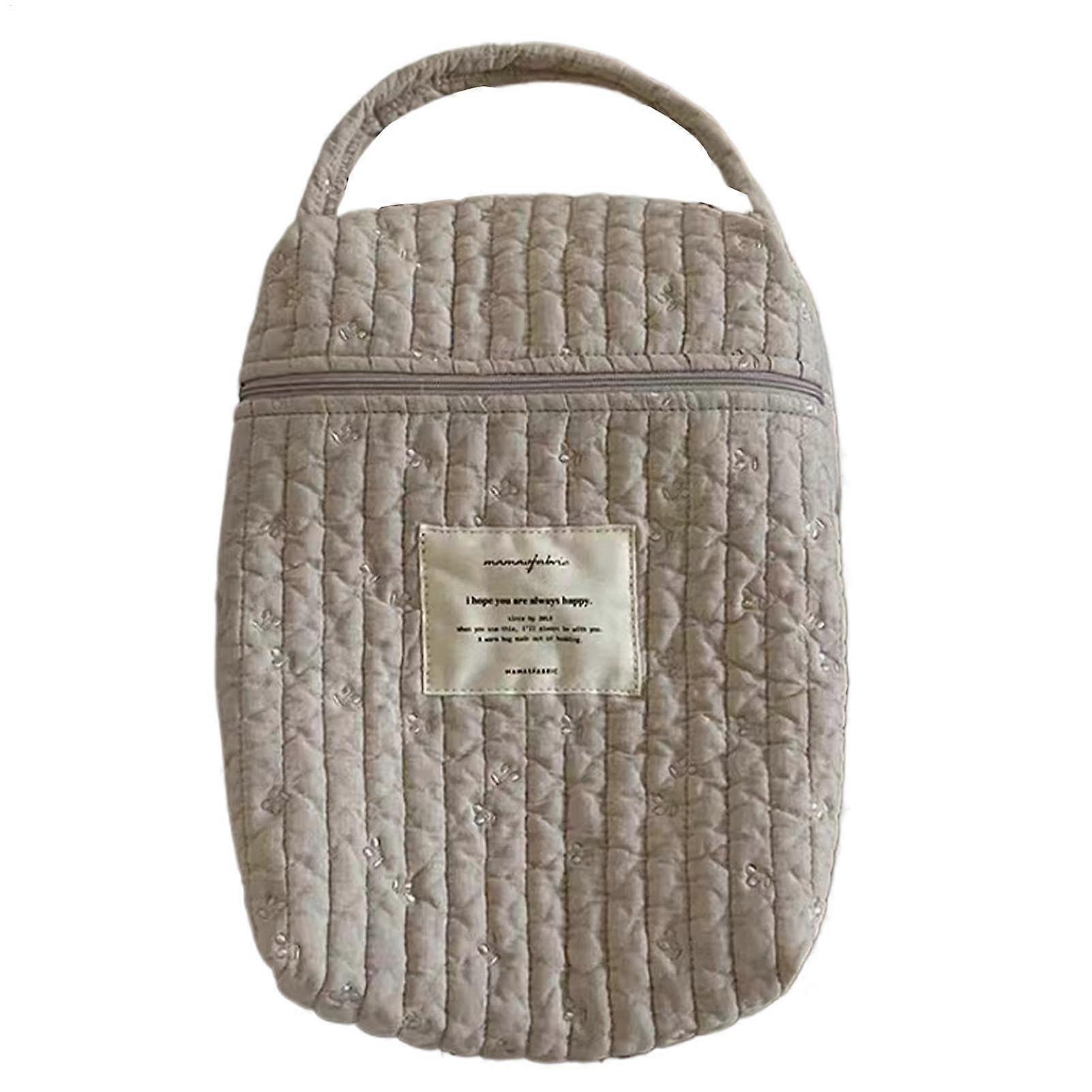 Cotton Diaper Caddy  Portable Changing Bag with Padded Organizer for Diapers and Wipes
