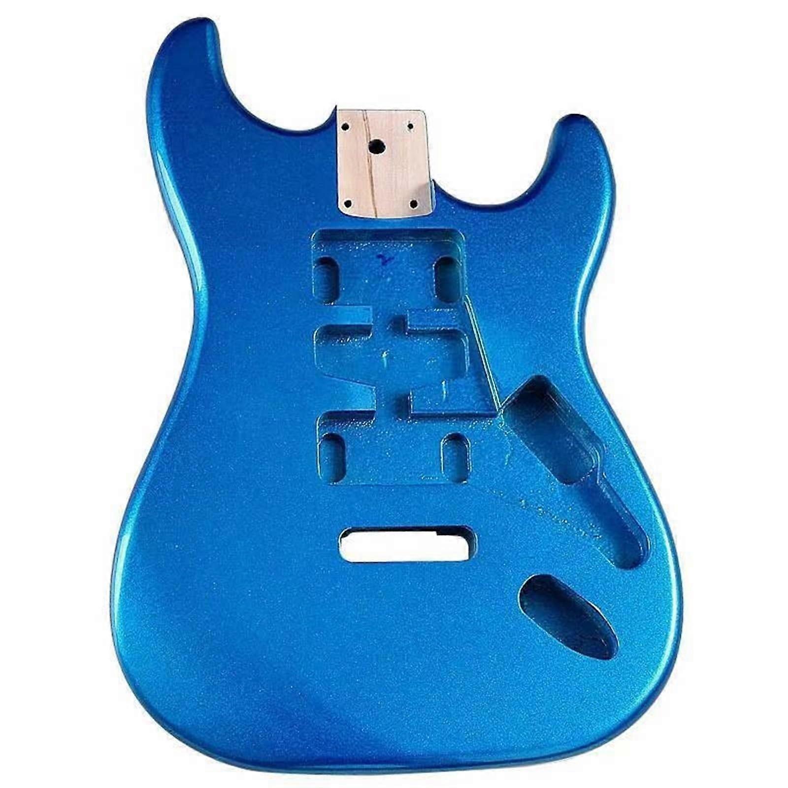 Professional Guitar Body E-Guitar DIY Kit with Stunning Blue Finish, Compatible with Standard Components