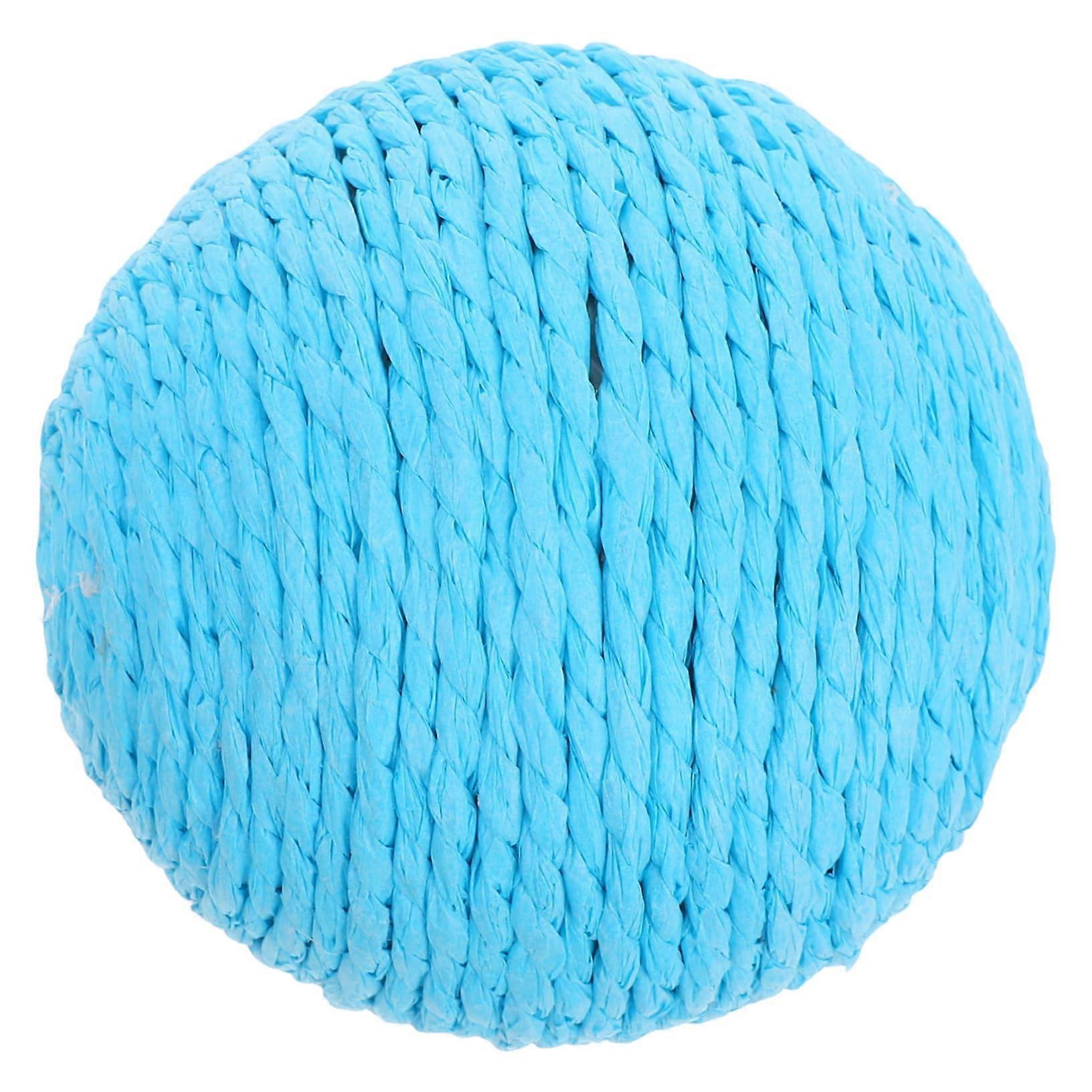 Cat Sisal Ball Cat Toy Set for Kittens and Ferrets, Fluffy Wire Balls, Interactive Scratching Toys, Sky Blue