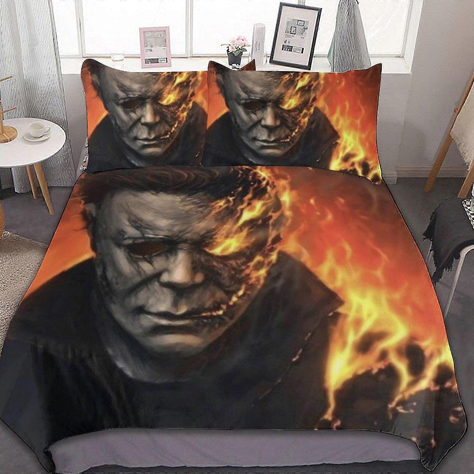 halloween 3 st lakan set Andningsbart påslakan med 2 kuddar Shams Soft All Seasons sängkläder set lämpligt för vissa märken