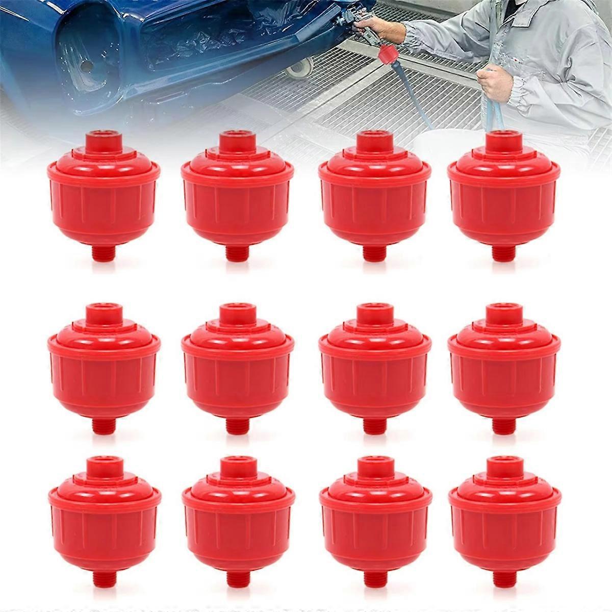 12 Pcs Disposable Mini Filter Paint Whirlwind Air Line Filter,1/4 Inch Threads Fit for Air Tool