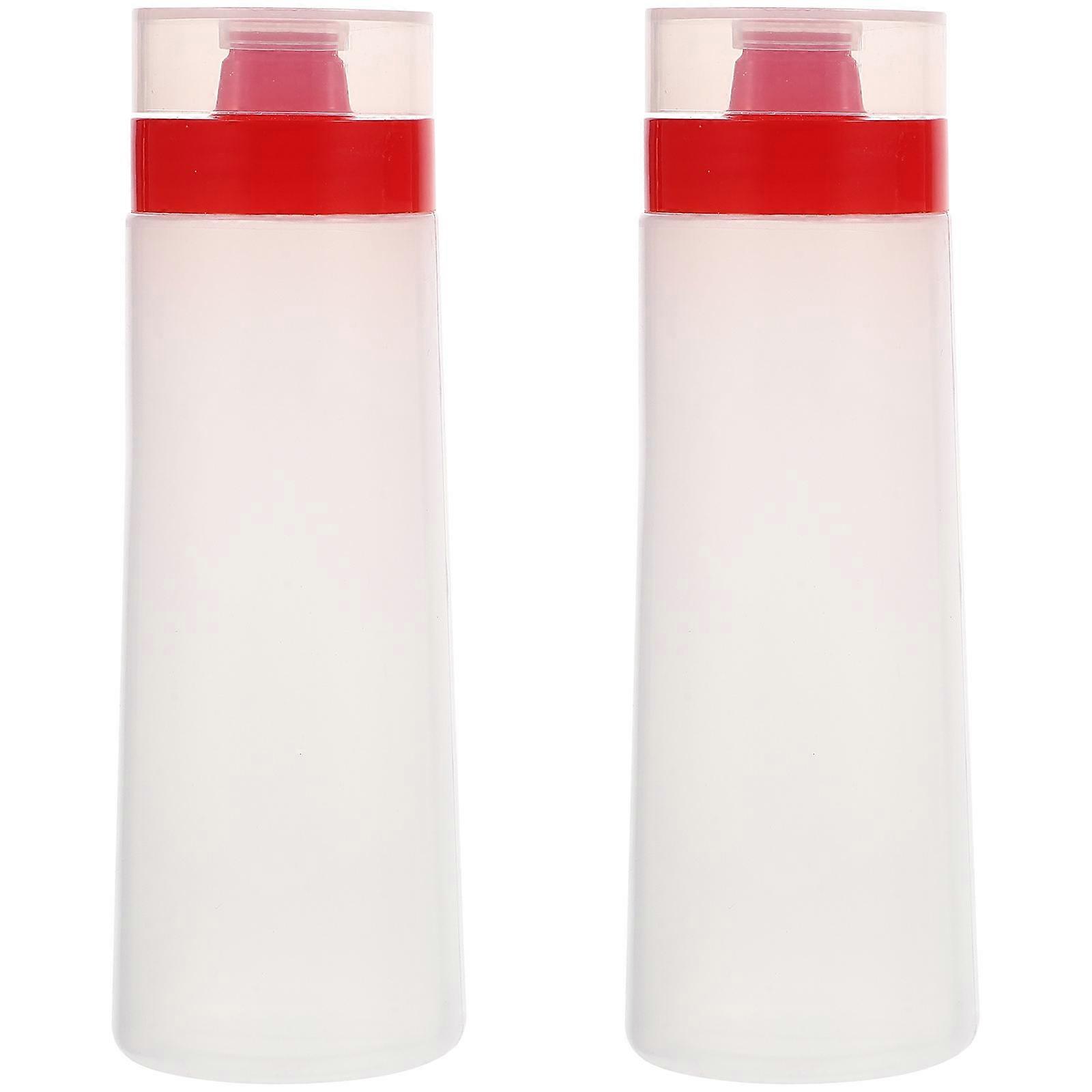 Salad Bottle Plastic Sauce Container for Storage Use 2Pcs Red Squeeze Bottles