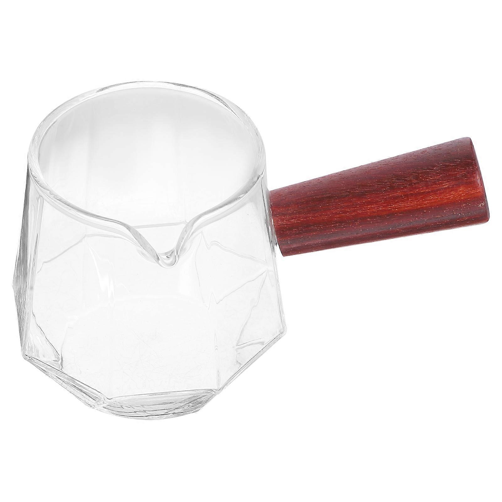 Lightweight Glass Milk Jug with Special Spout for Coffee, Creamer, or Syrup – Stylish Drinking Cup for Home, Office, and Travel Use