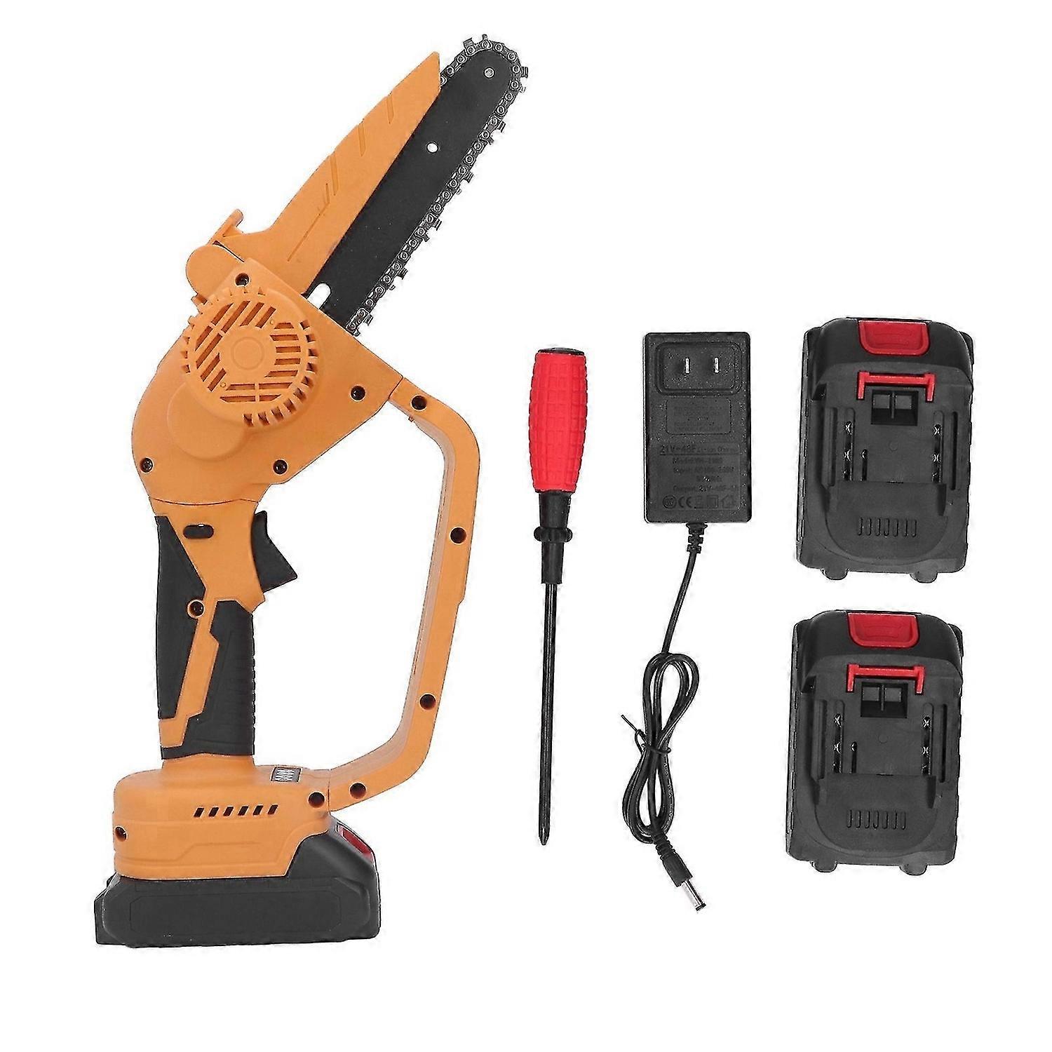 Mini Chainsaw Cordless Rechargeable Handheld Portable Electric Chainsaw with Battery for Garden Orchard US Plug AC100240V