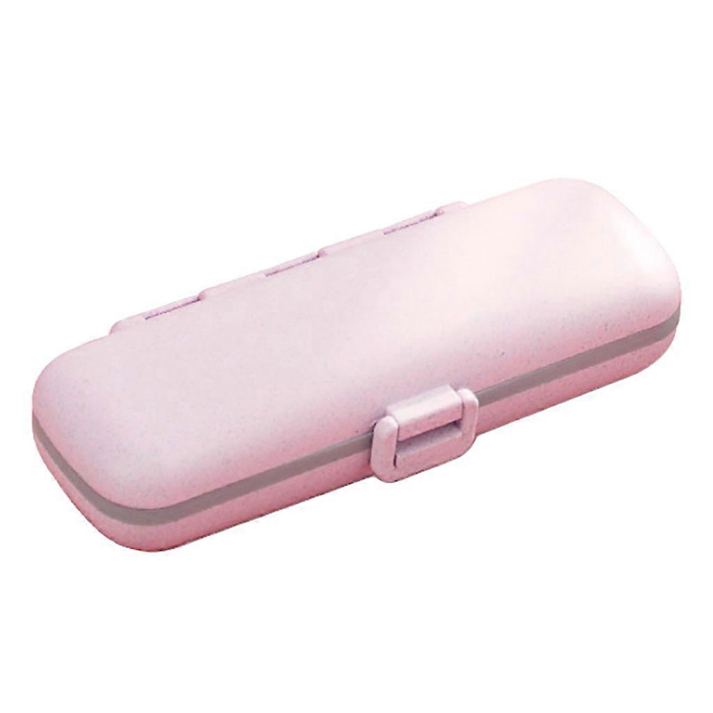 Portable Travel Pill Box Pill Holder Box Double Layer Container Pink