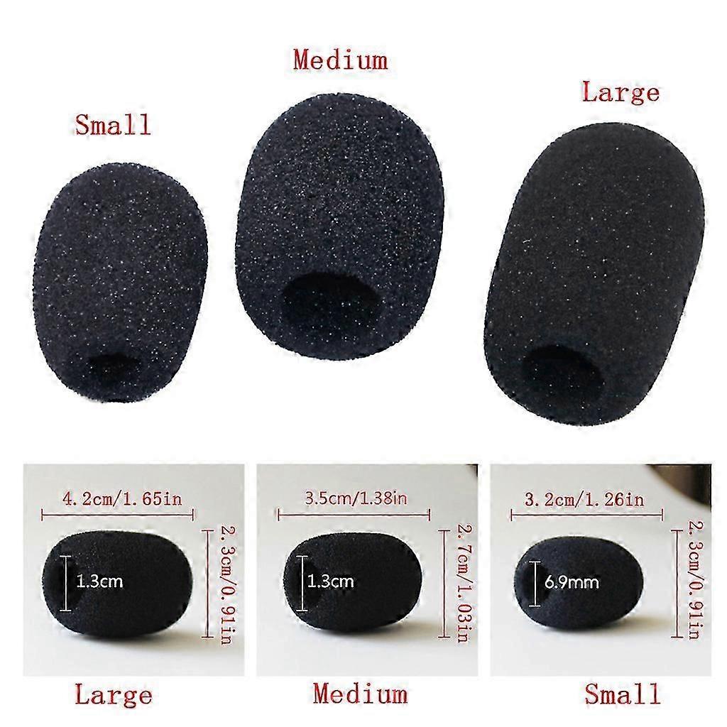 10PCS Microphone Windscreen Sponge Cover Headset Mic Foam Cover Protective Cap for Gooseneck Meeting Microphone Medium