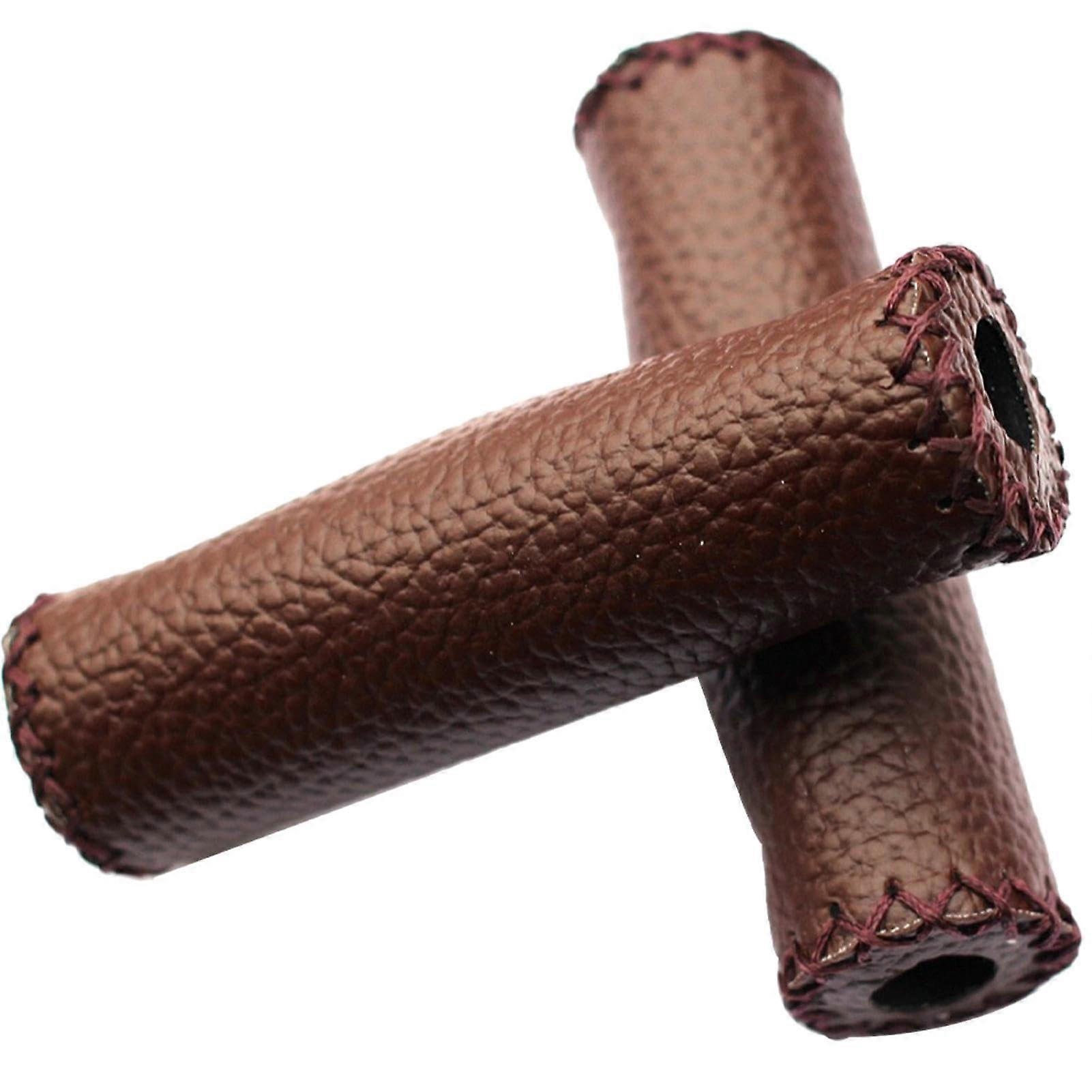 Lenkergriffe – Dark Brown Bicycle Grips with Anti-Slip Covers, Shock-Absorbing Handlebar Paddles for Road and Mountain Bikes