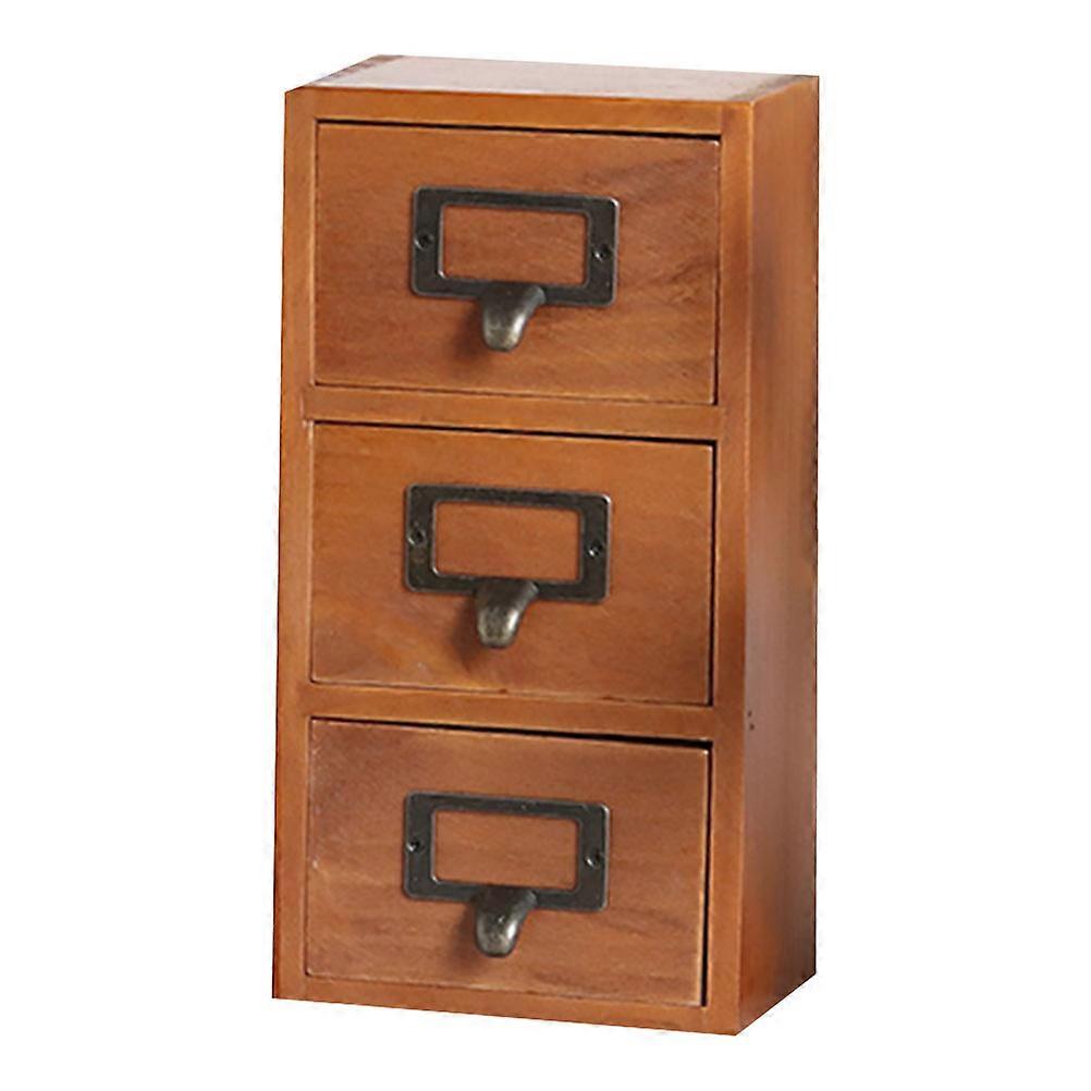 Light Brown Desktop Storage Box Multipurpose Storage Container for Office and Home Use Synthetic Material 1pc