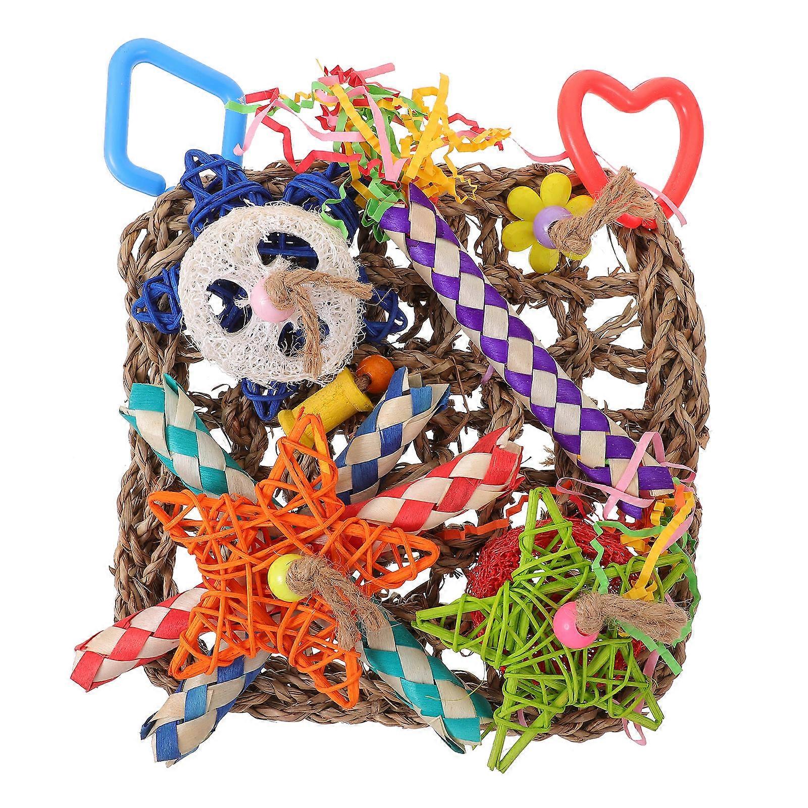 Bird Chew Toy Parrot Suspending Toy Indoor Play Stress Relief Synthetic Material 1Set