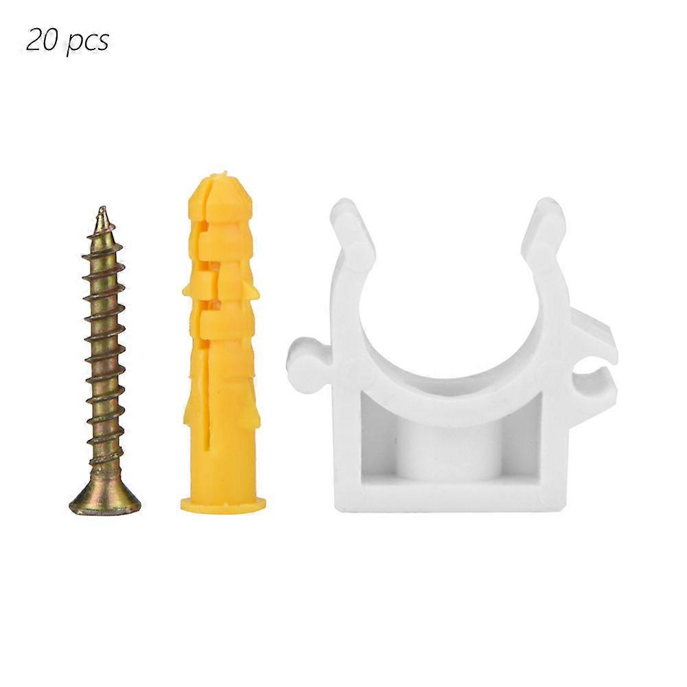 20pcs 16/20/25/32mm U Shaped Combination Pipe Clamp Fixed Clips with Screws (16mm)