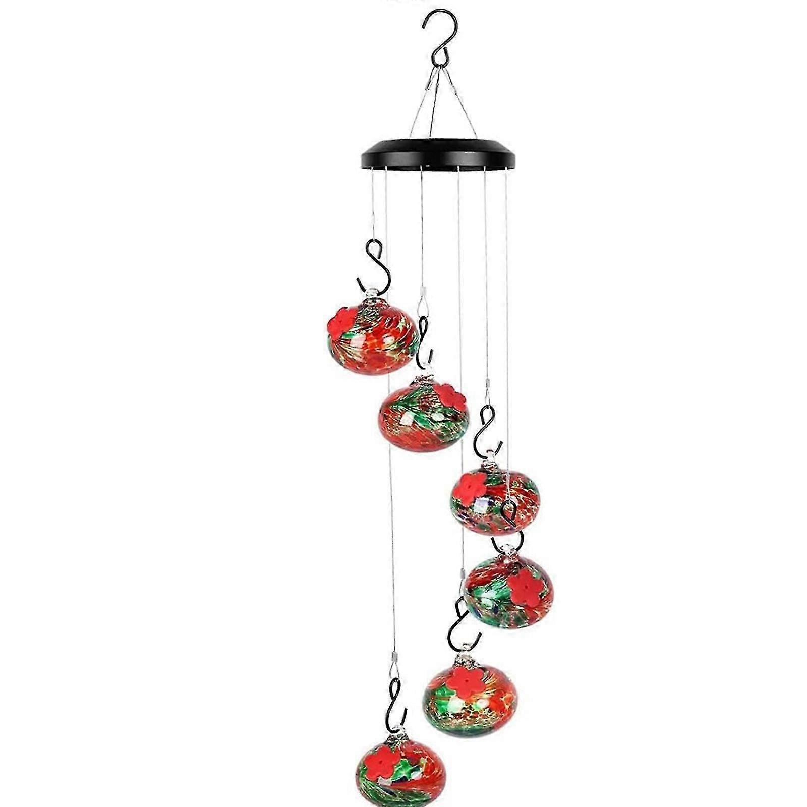 Ant and Bee Proof Wind Chime Hummingbird Feeder - Window-Mounted Bird Feeder for Easy Viewing and Attracting Hummingbirds