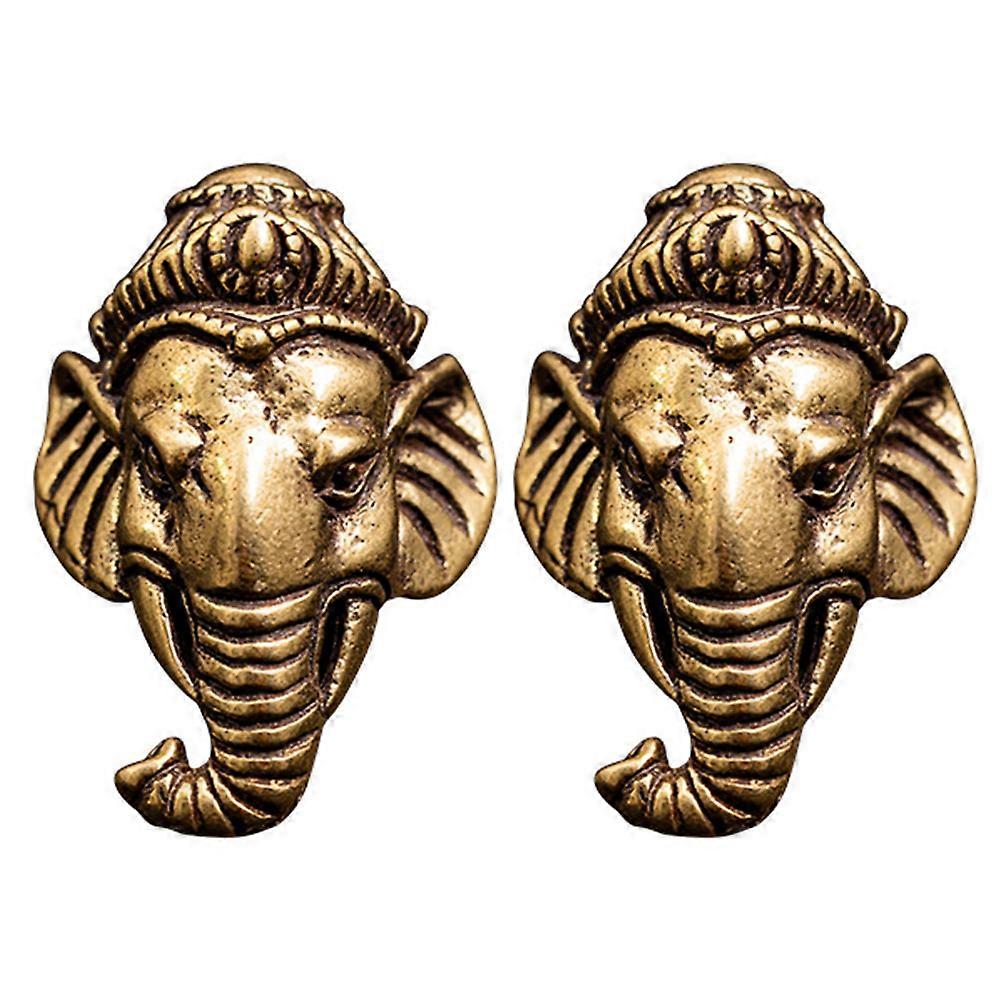 2pcs Brass Craft Elephant Modeling DIY Buttons Bag DIY Buttons