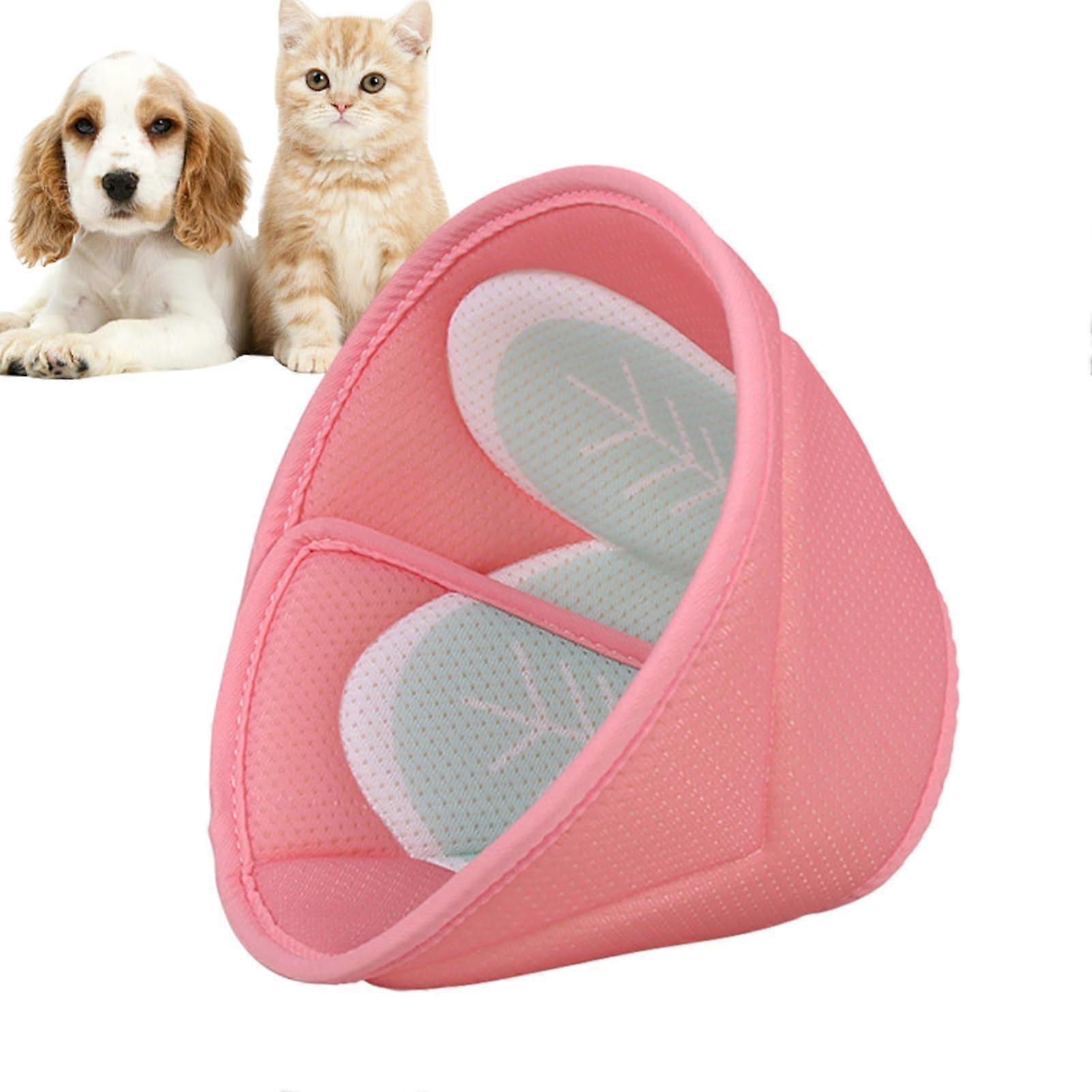 Pet Collar Protector Breathable Cone Neck Protector For Small Dogs Soft Mesh Peach Powder Size M