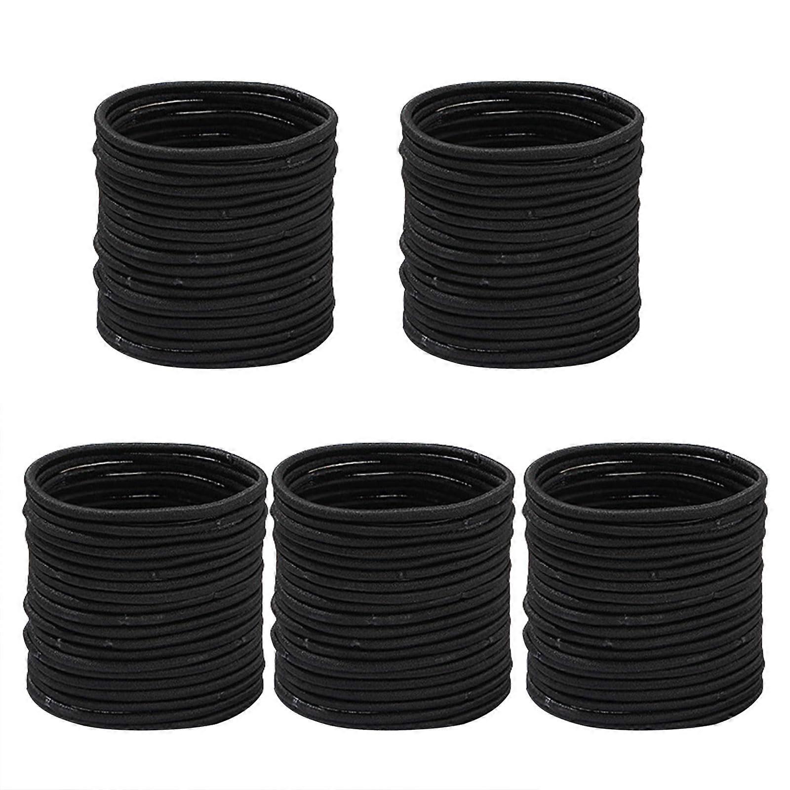 Κομψές Μαύρες Πολυεστερικές Θήκες Αλογοουράς NoSlip Scrunchies Ζώνες Μαλλιών για Γυναίκες και Κορίτσια Ελαστικά Αξεσουάρ Μαλλιών 100 Τεμάχια