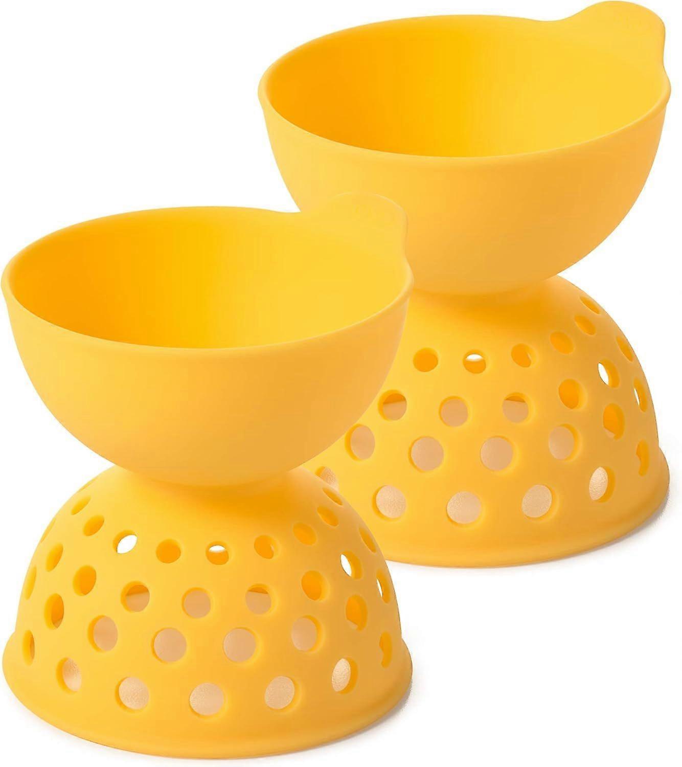 Egg cooker, poached egg set, 2 pieces, yellow