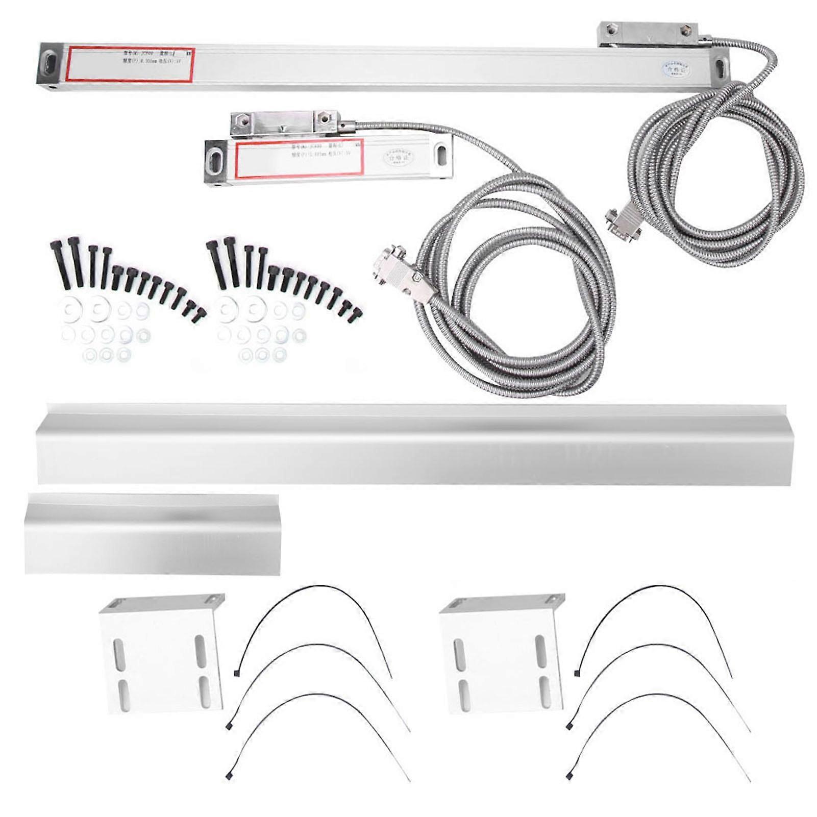 2 Pcs Linear Scale 2AE/3AE Axis Aluminum Alloy Casted Milling Lathe Digital Readout Scale200mm and 600mm