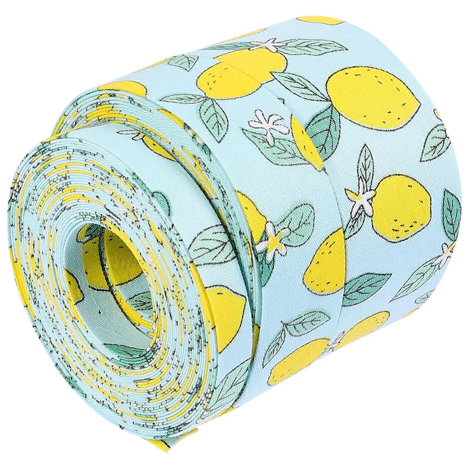 3 Rolls Double Sided Fruit Pattern Wrapping Ribbon for DIY Crafts & Festival Decorations Ideal for Bows, Wreaths