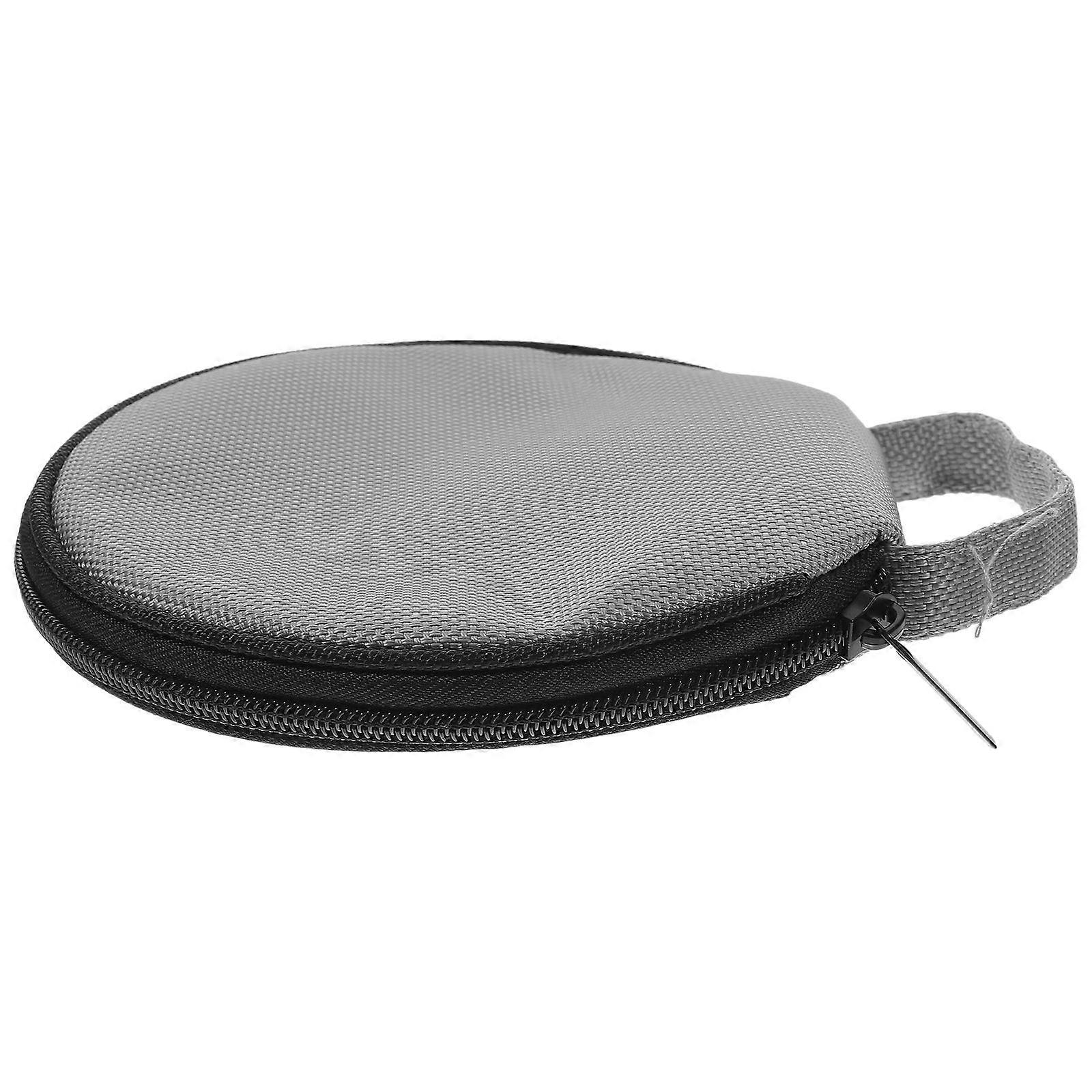 Cd Storage Wallet Zipper Cd Holder Portable Organizer For Discs With Handle Grey Oxford Fabric Case For Home Car Use Easy Access And Protection