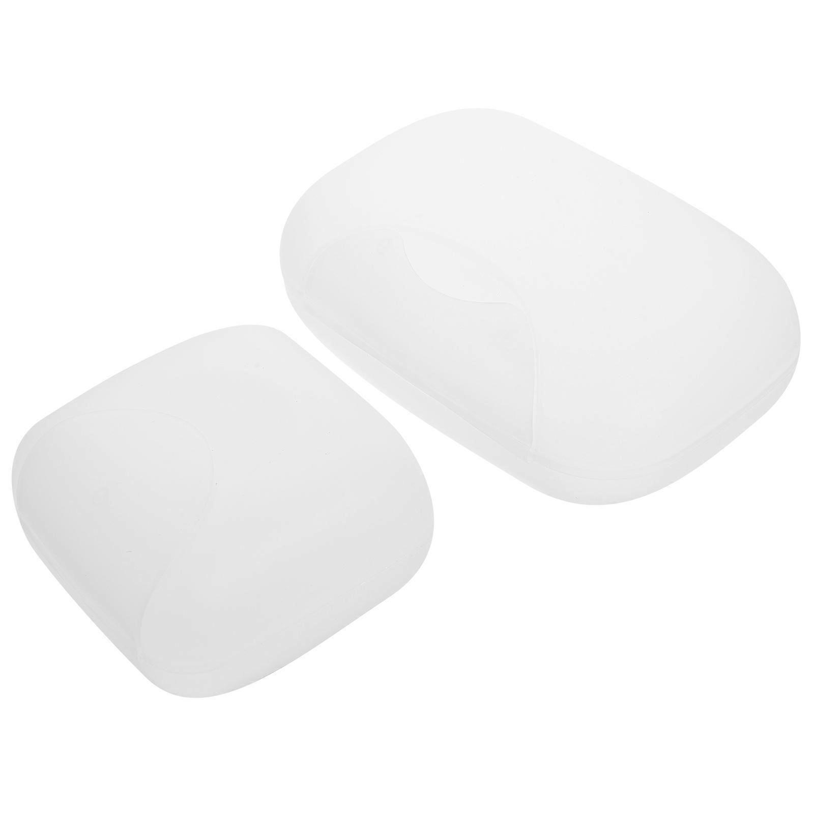 Portable Soap Box Transparent Square Leak-Proof Soap Holder 12X7.5X4CM 2Pcs