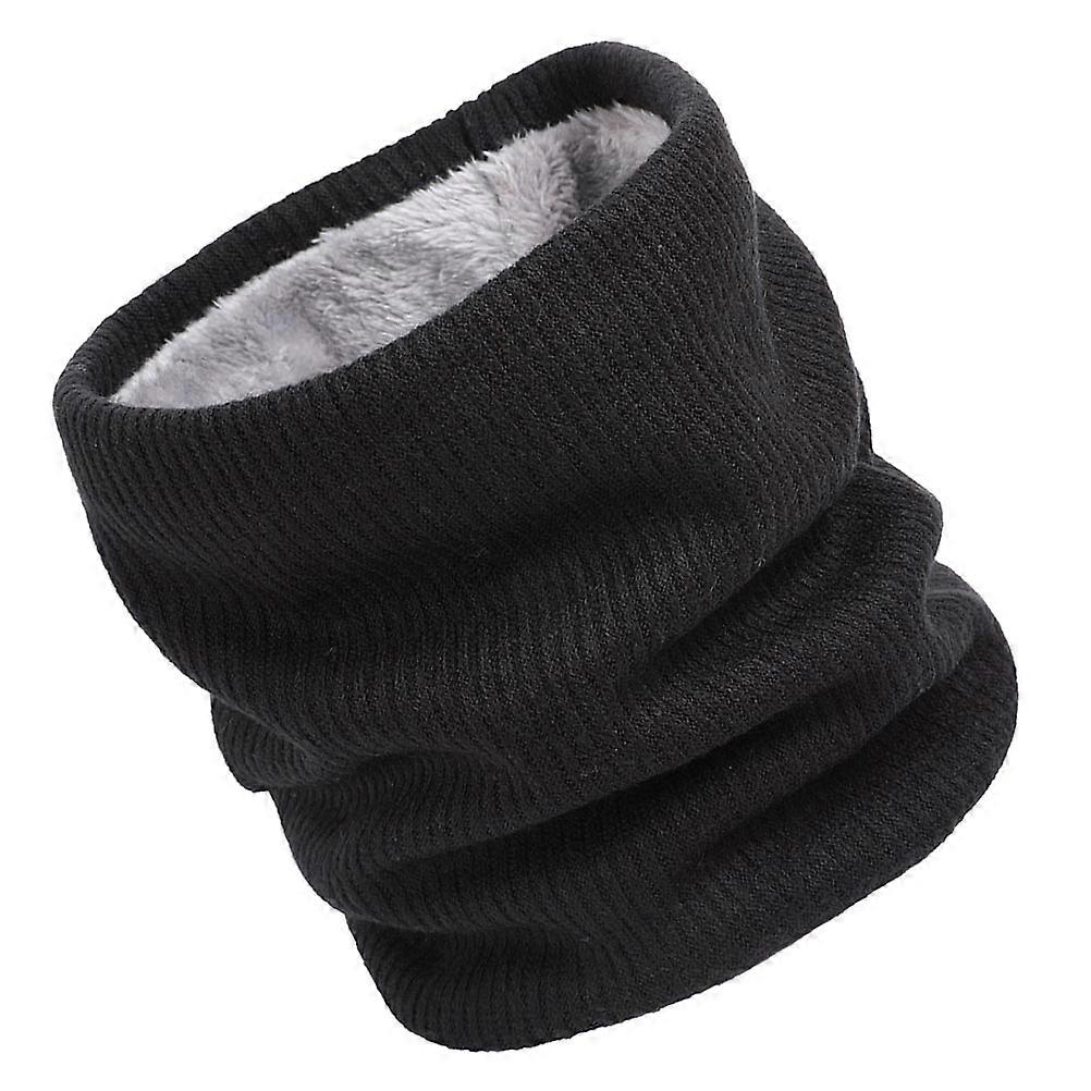 Women's Neck Warmer Winter Thickened Scarf Black Double-Layer Windproof Cold Pack