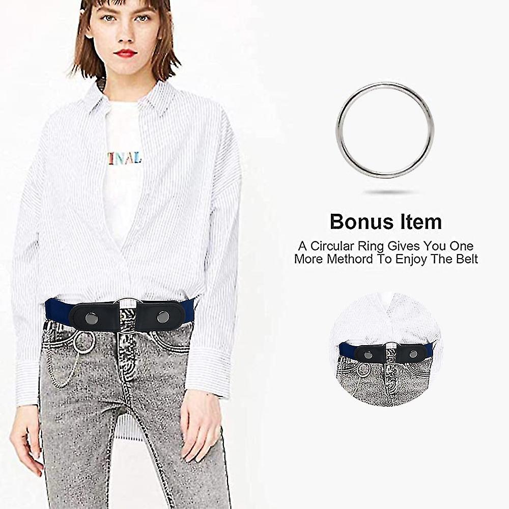 4 Pieces Buckle Free Adjustable Belt, No Buckle Invisible Elastic Belt