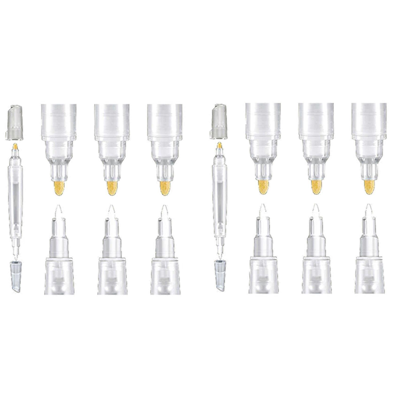 Set of 12 Blank Refill Paint Markers Double End Refillable Paint Pens Empty Refillable Marker for Pa