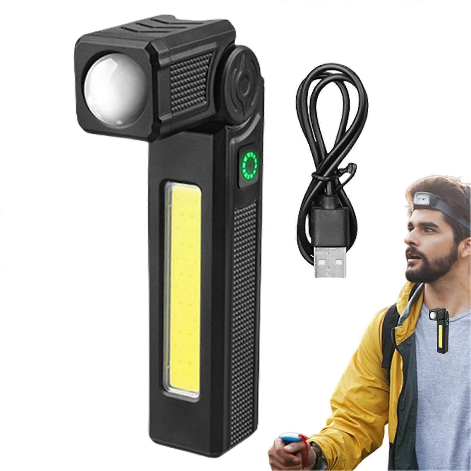LED work light, rechargeable, COB lamp, 360° rotatable, mechanical, magnetic base, compact inspection tool