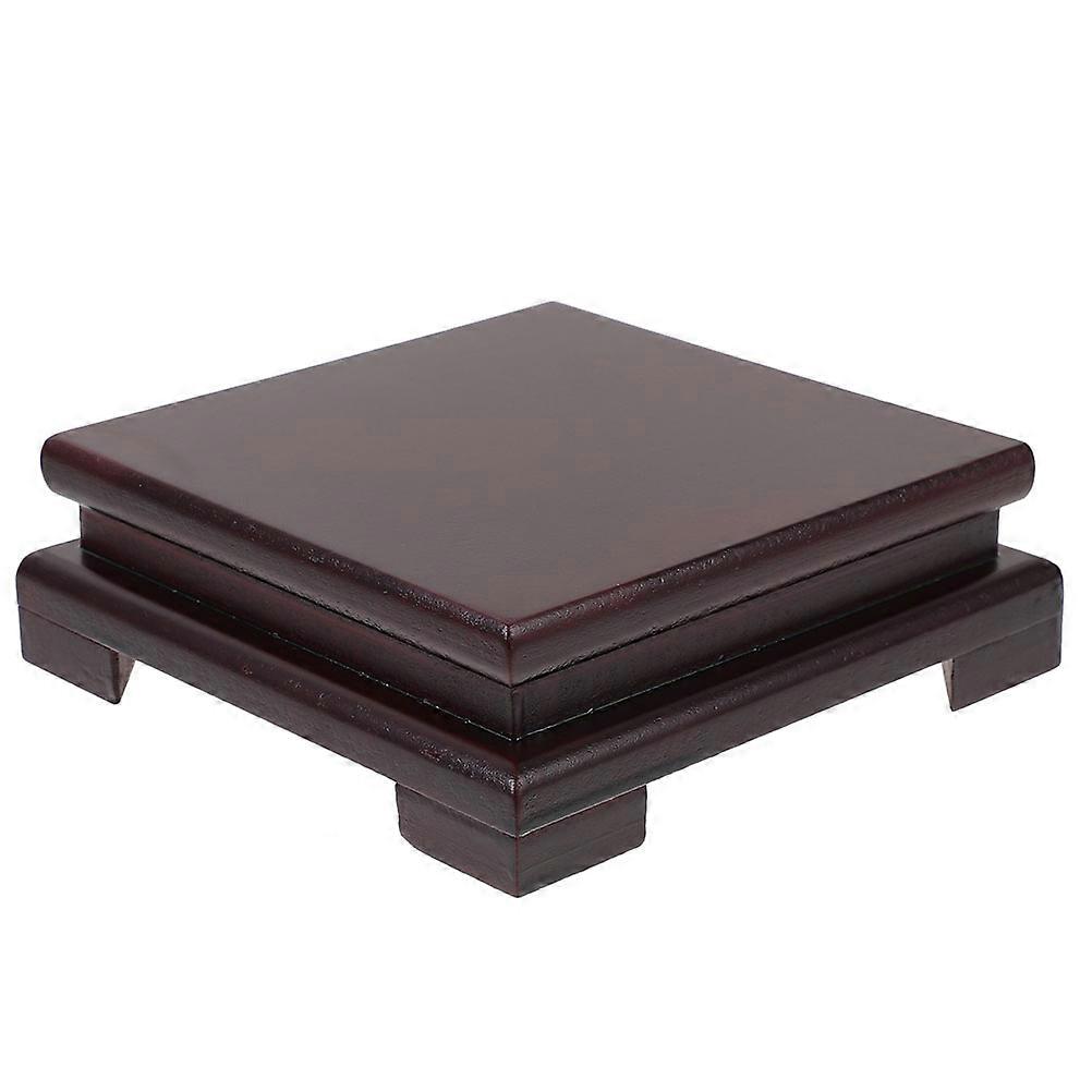 Wood Plant Stand for Home Use Sturdy Dark Red Wood Material Perfect for Indoor Plants and Decor 7.5 Inches