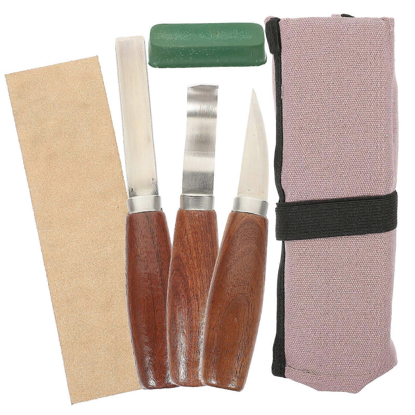 Set with Ergonomic Handles for Home Use Made of Stainless Steel and Wood 1 Set