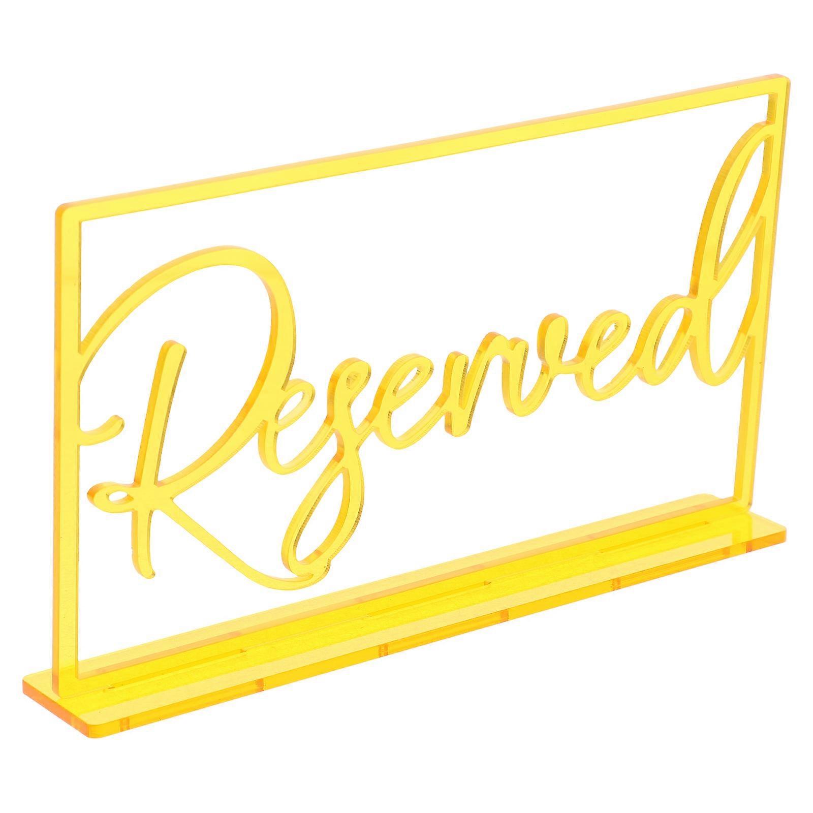 Golden Acrylic Reserved Sign for Wedding Decor and Business Events Multipurpose Table Sign 4.72 x