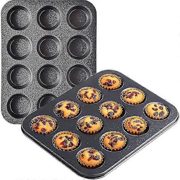 Muffinform Antihaftbeschichtung 12-Tassen 2er-Pack Ei Patty Form Whoopie Pie Backen Cupcake Form