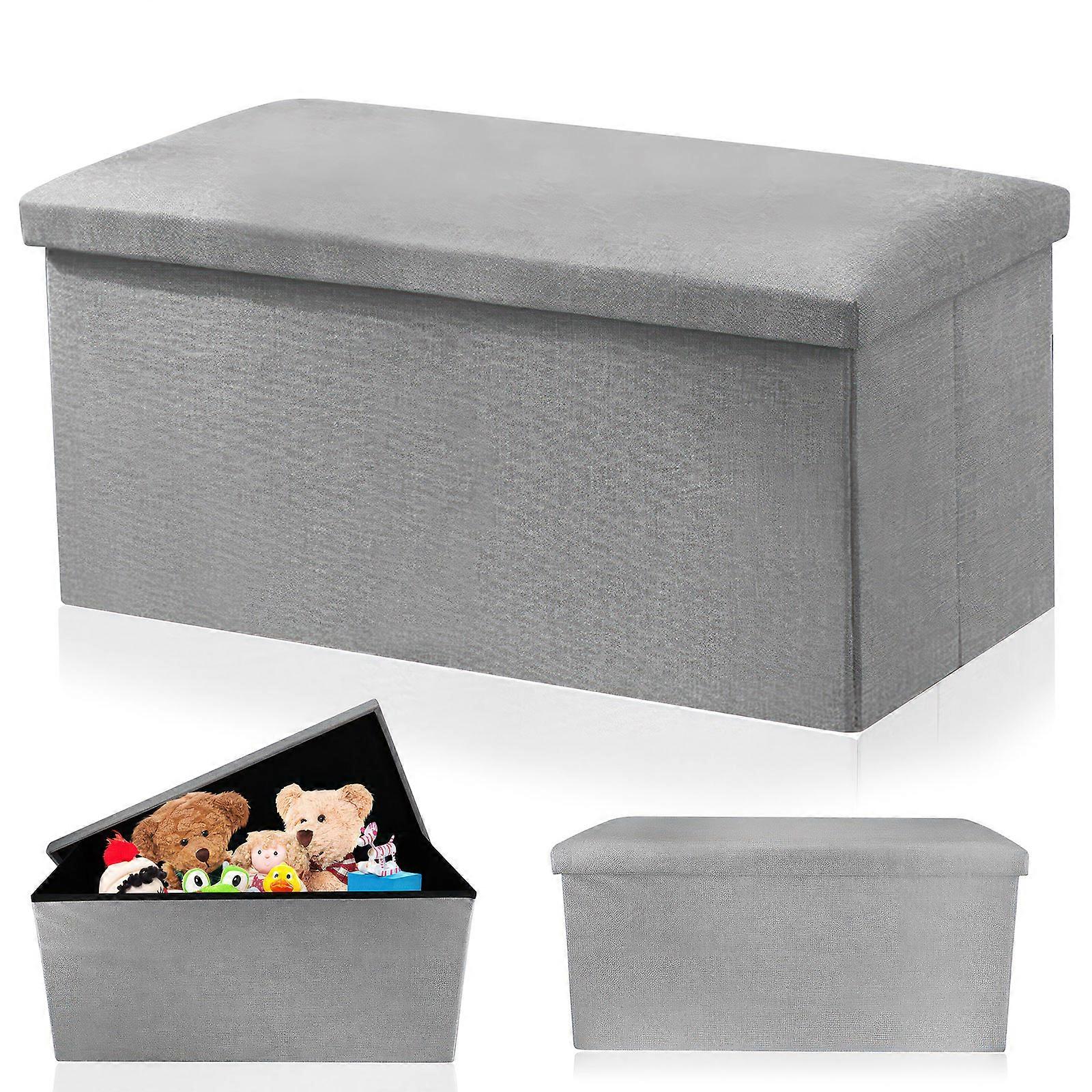 Fabric Storage Folding Stool    Gray 76*38*38cm