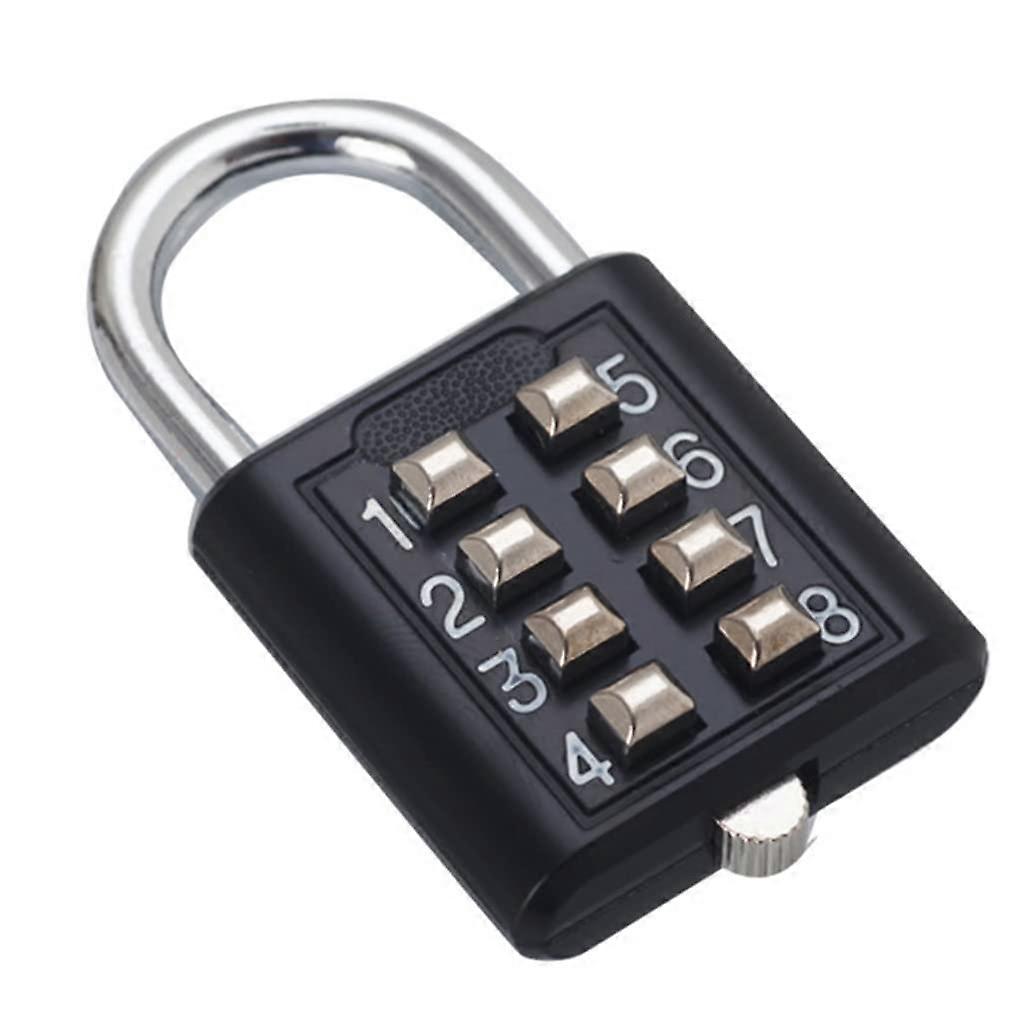 Combination Lock with Password for Luggage, 8Digit Travel Code, AntiTheft Lock, Zinc Alloy Combination Padlock, Black