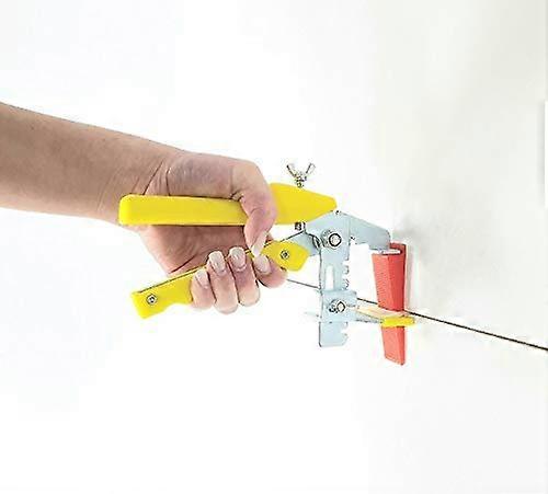 Tile Leveling System For Wall Tiles, XXL Red 3 mm, 1500 Clips 500 Wedges, Metal Tongs, Yellow Joint