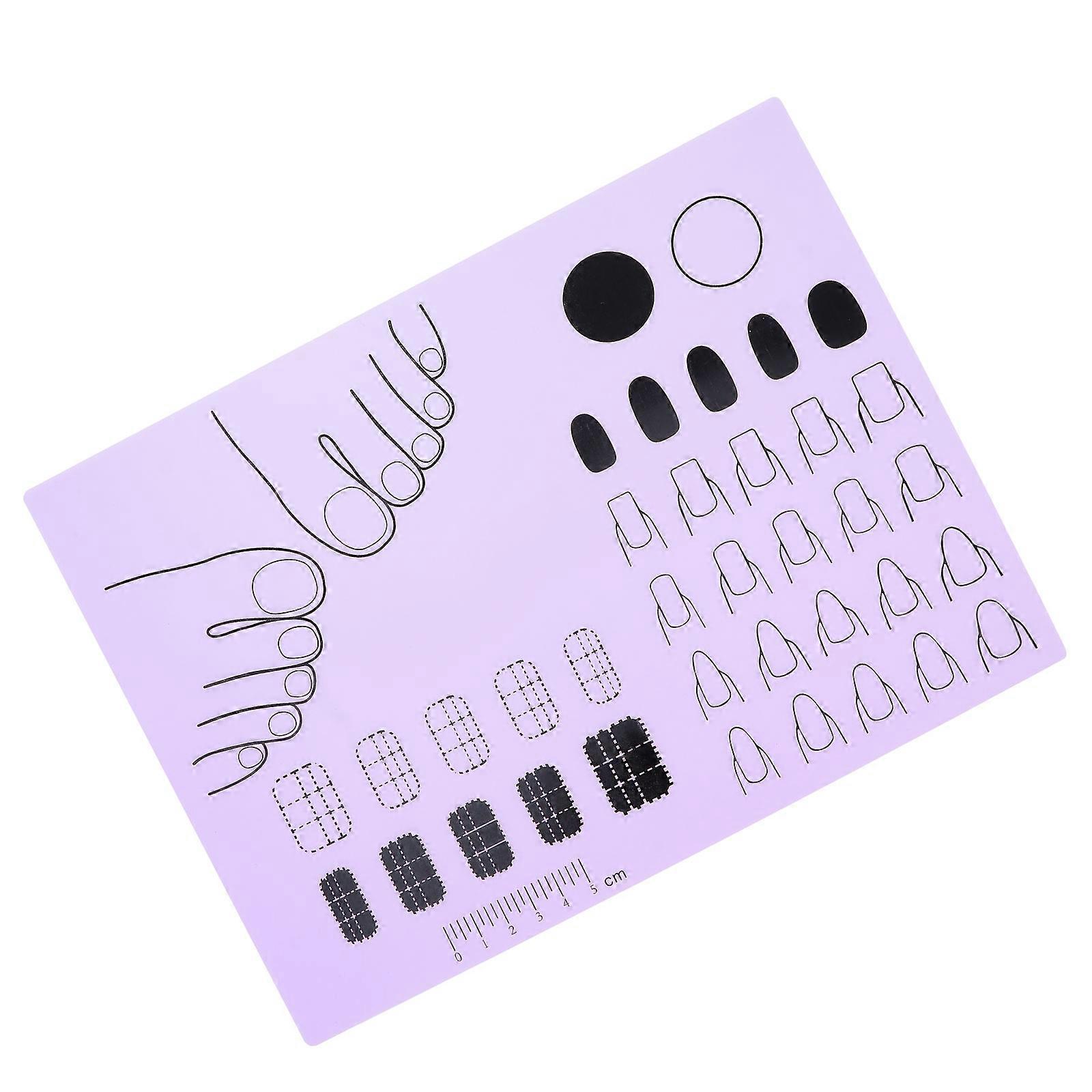 Nail Cushion Acrylic Nail Training Mat Silicone Trainer Sheet for Women Nail Techs 28x20cm 1Pack