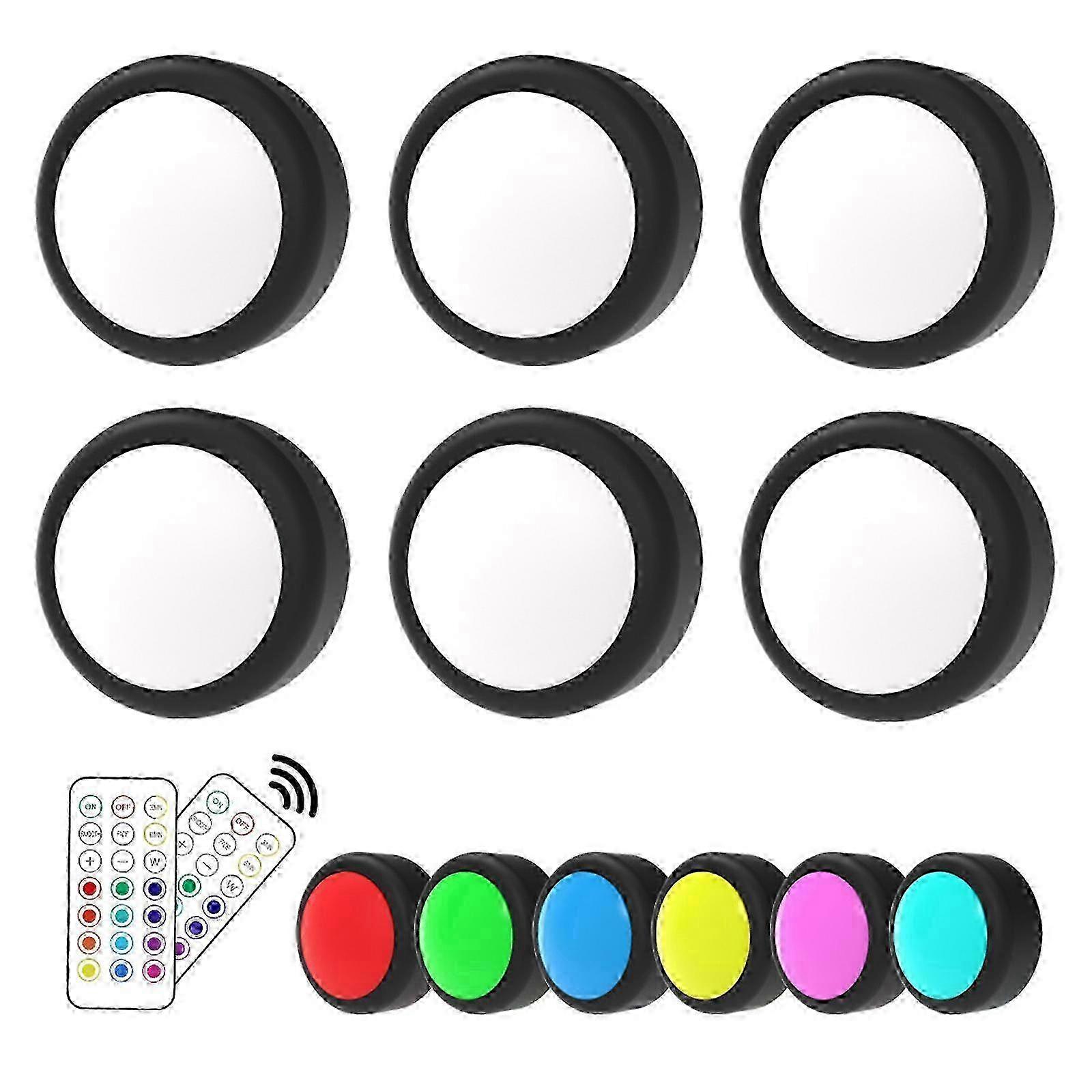 LED Color Changing Under Cabinet Lights with Remote Control and Stick-On Battery Operated Puck Lights Hwy