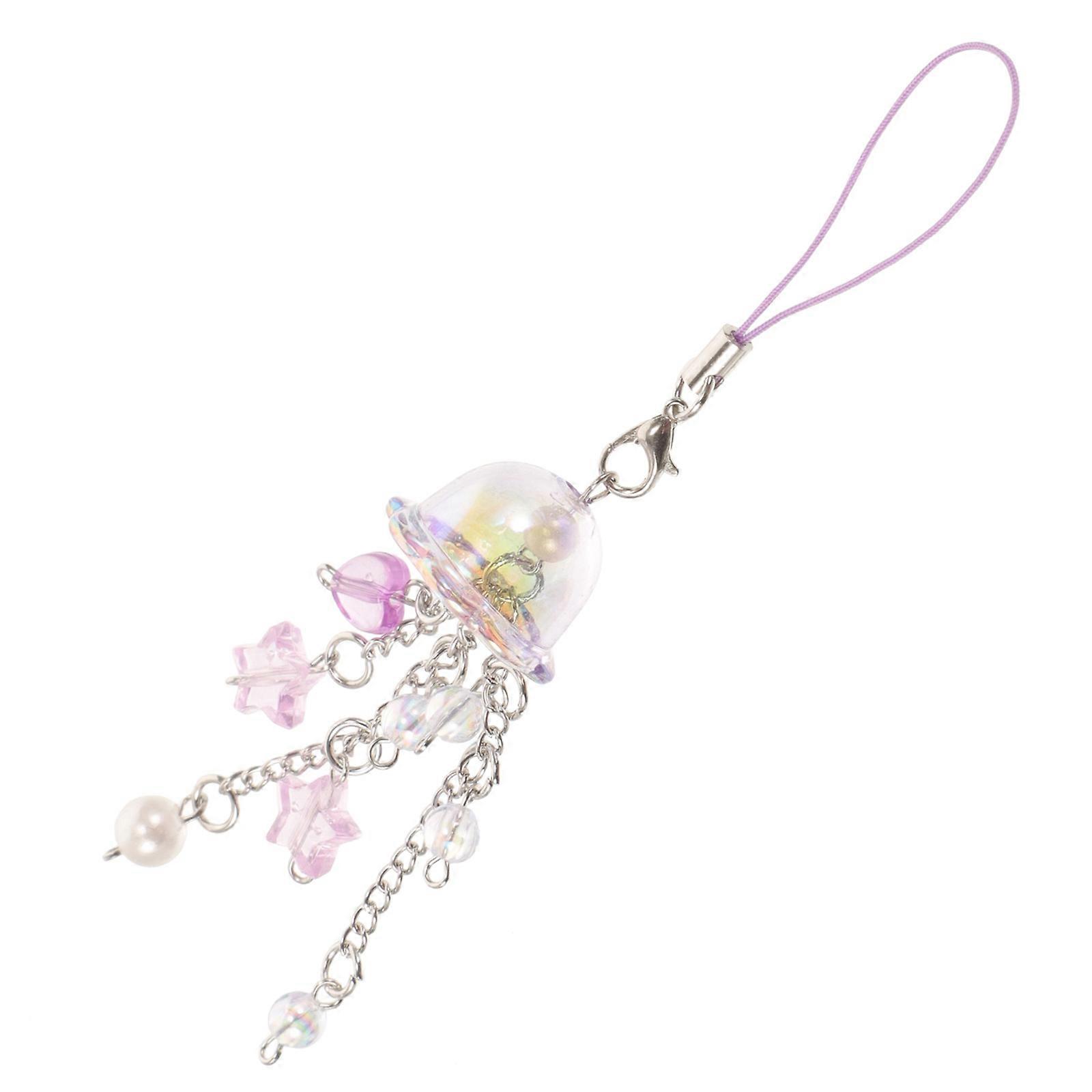 Violet Alloy and Acrylic Pendant for Decoration Wearable Phone Ornament and Key Accessory